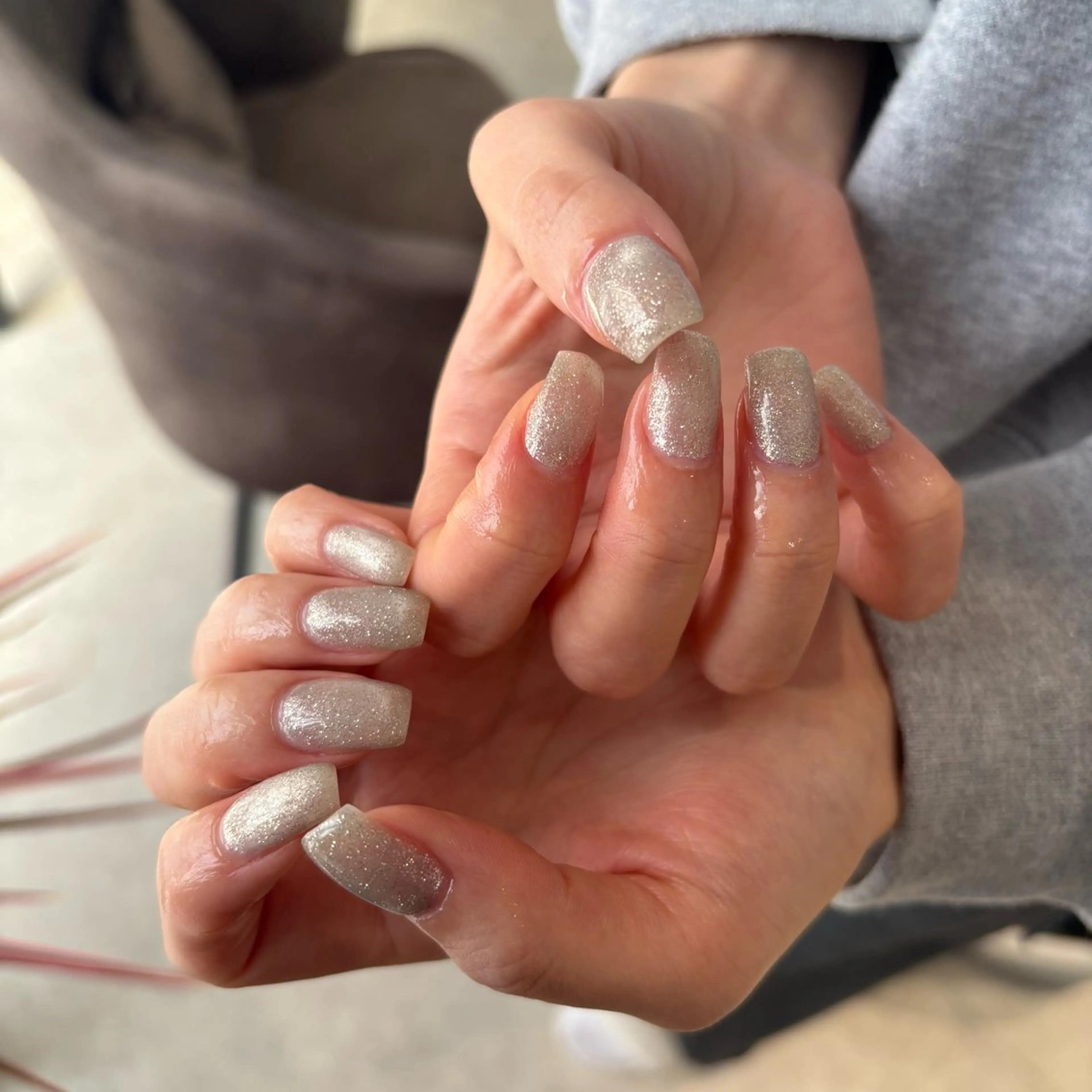 ネイル クリアネイル フラッシュネイル ラメ(グリッター) マグネットネイル ワンカラーネイル ハンドネイル private nail salonのネイルデザイン