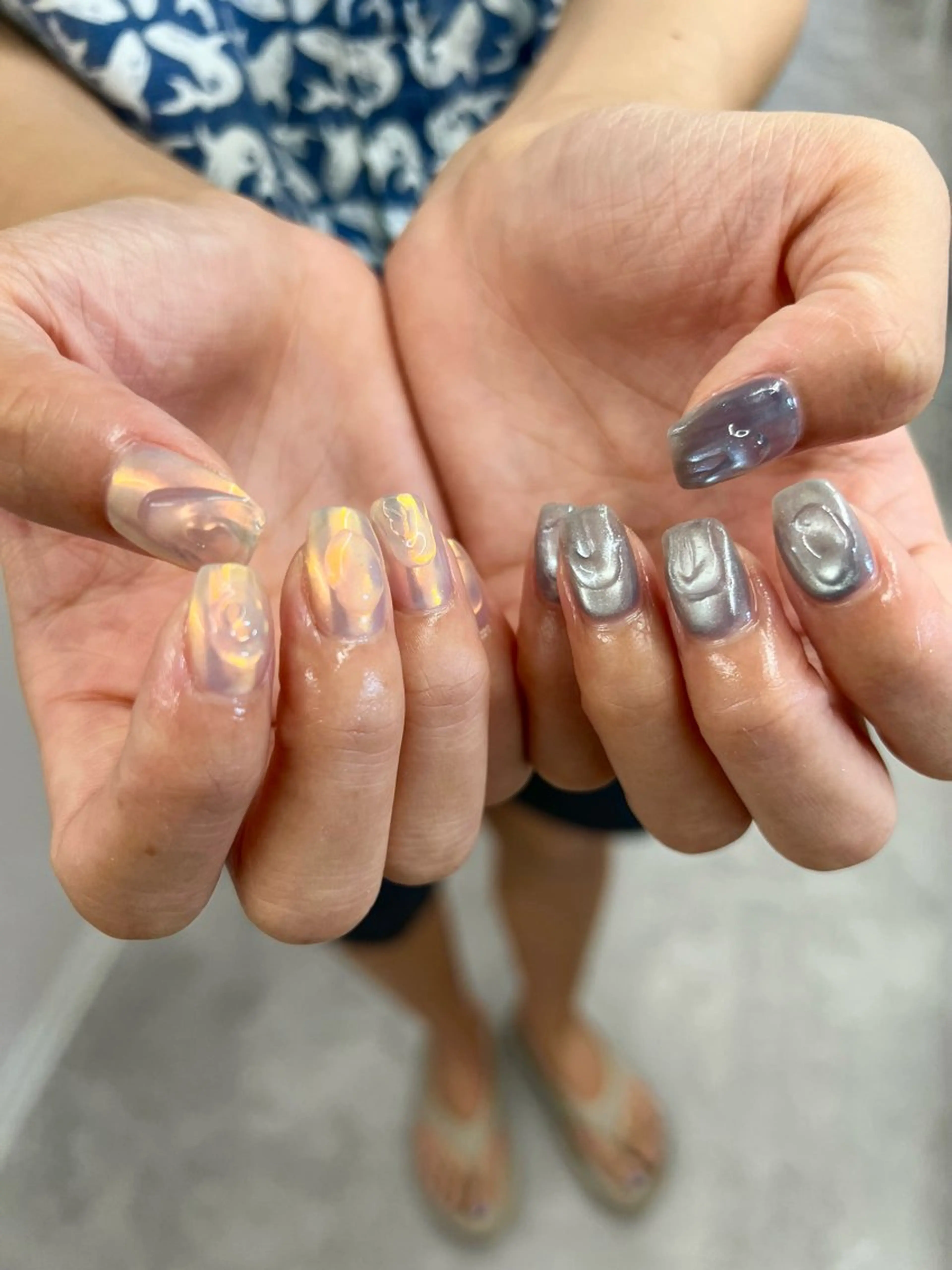 ネイル オーロラネイル ジェルネイル マグネットネイル ニュアンスネイル パラジェル Bana_ Nailのネイルデザイン