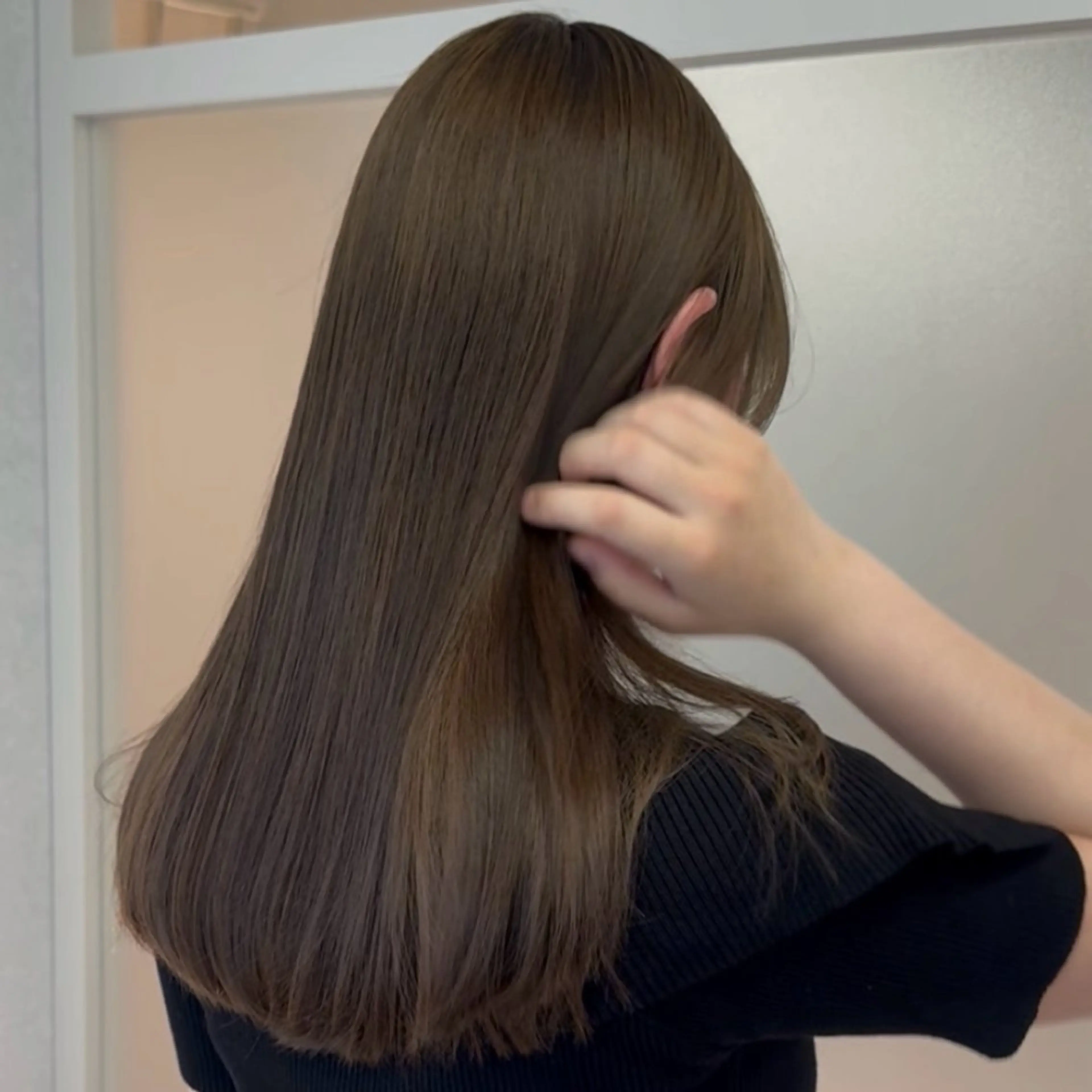 ロング カラー ベージュカラー オリーブベージュ カット ヘアカラー トリートメント 透明感🍨レイヤー ヘアセット/miyuのヘアスタイル