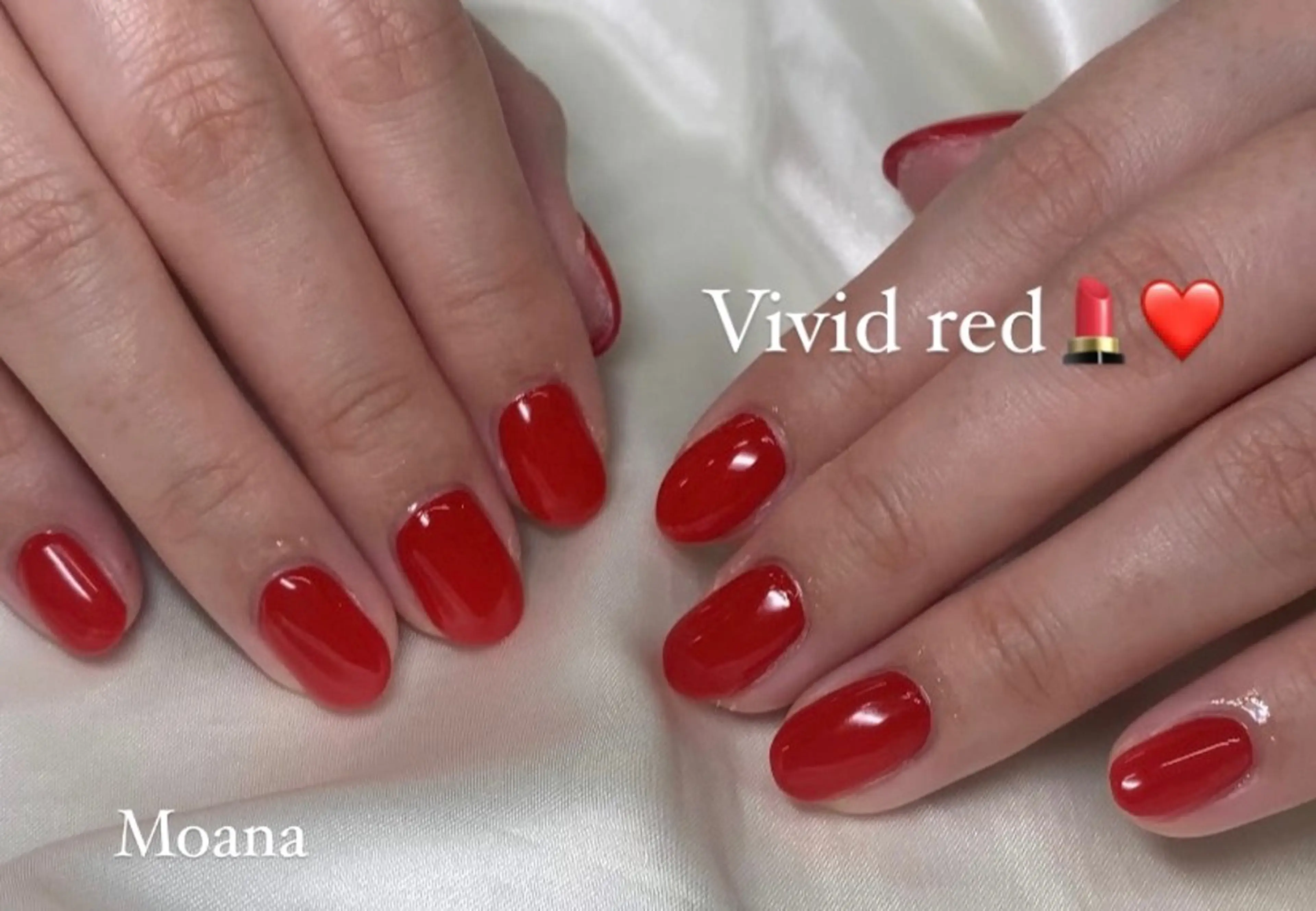 ネイル 赤色 ハンドネイル Moana manamiのネイルデザイン