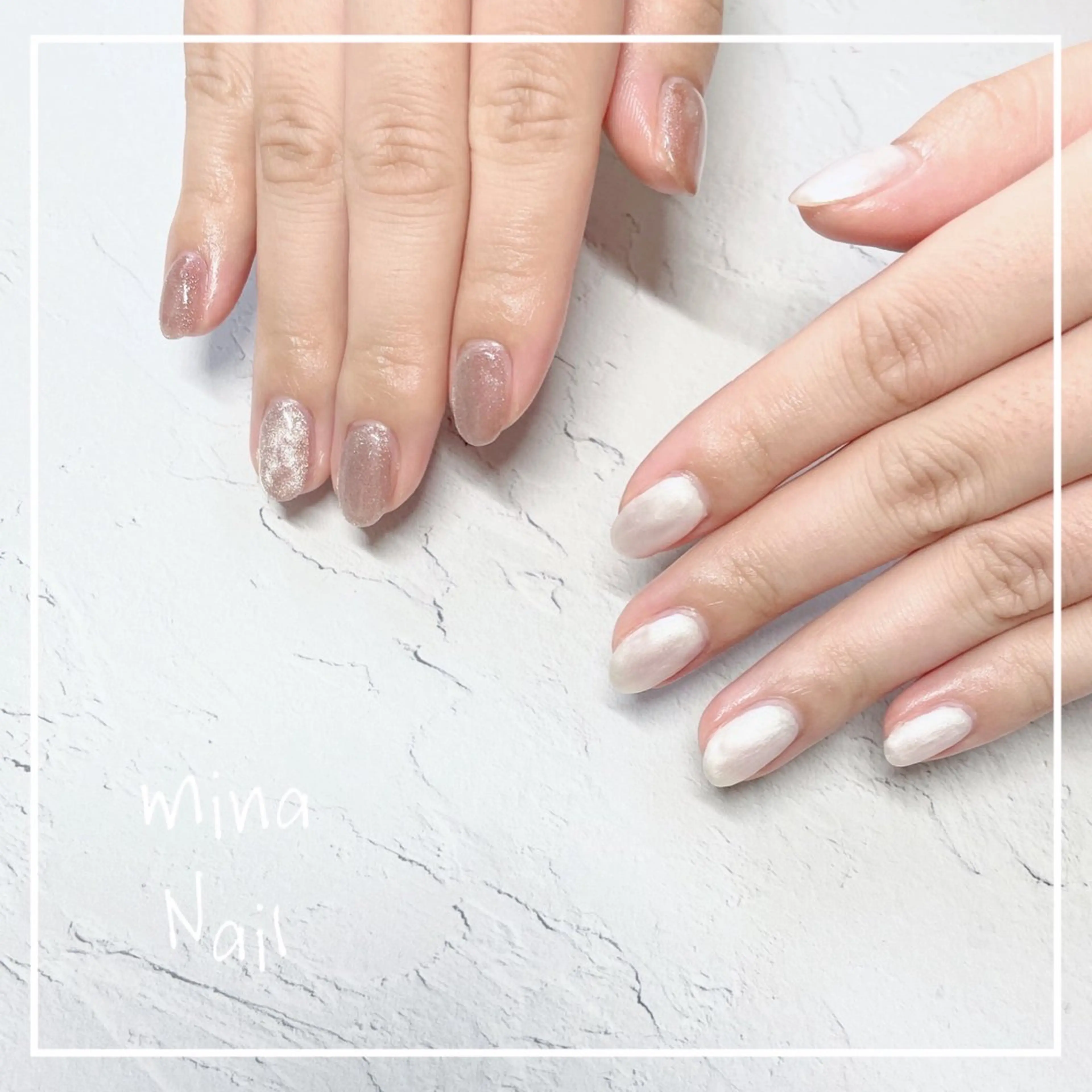 ネイル マグネットネイル ワンカラーネイル ホワイト mina Nailのネイルデザイン