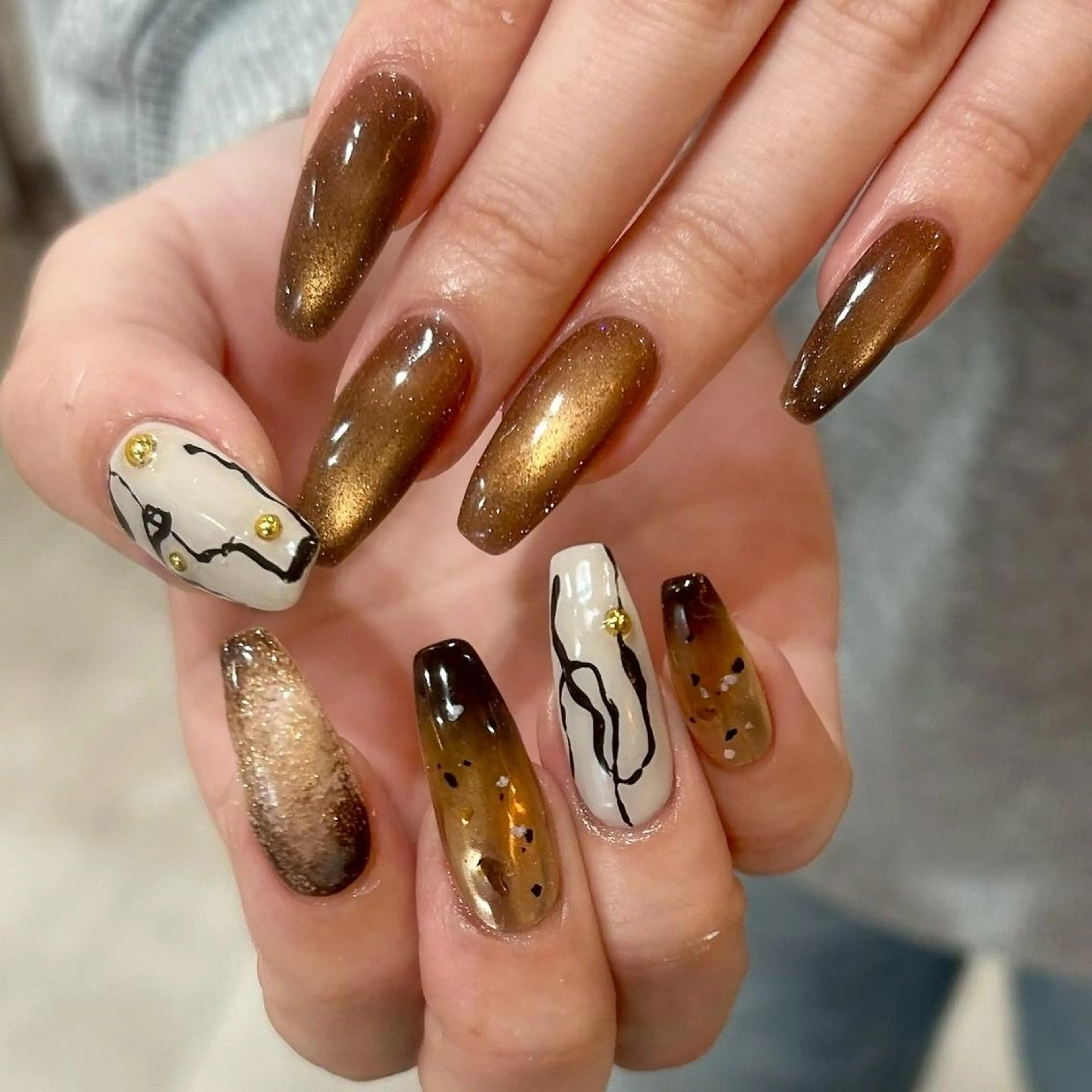ネイル 持ち込み ニュアンスネイル ハンドネイル パラジェル認定サロン N°nail 立川のネイルデザイン