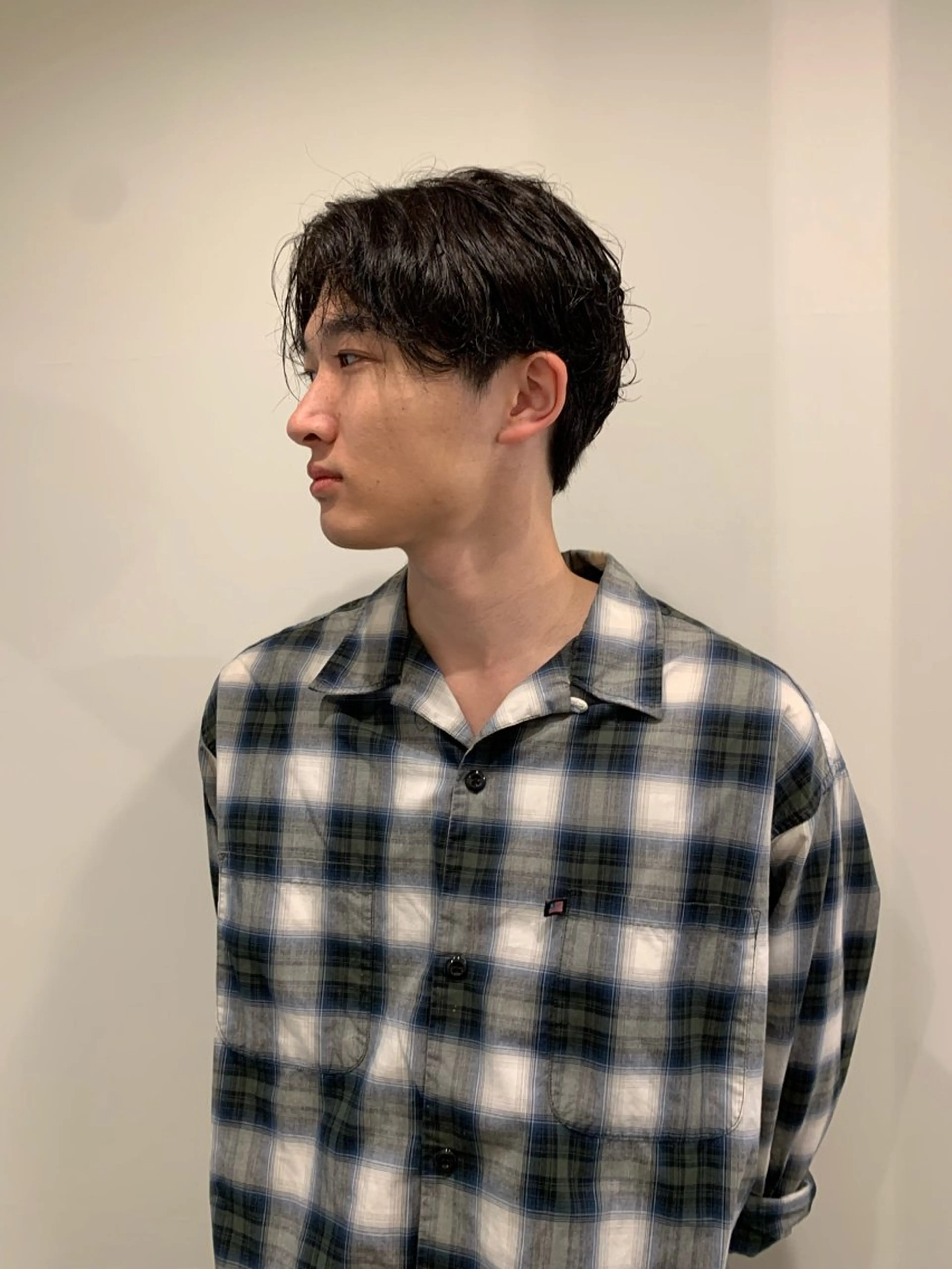 カラー メンズ メンズパーマ カット 落合希 Olivebeigeのヘアスタイル