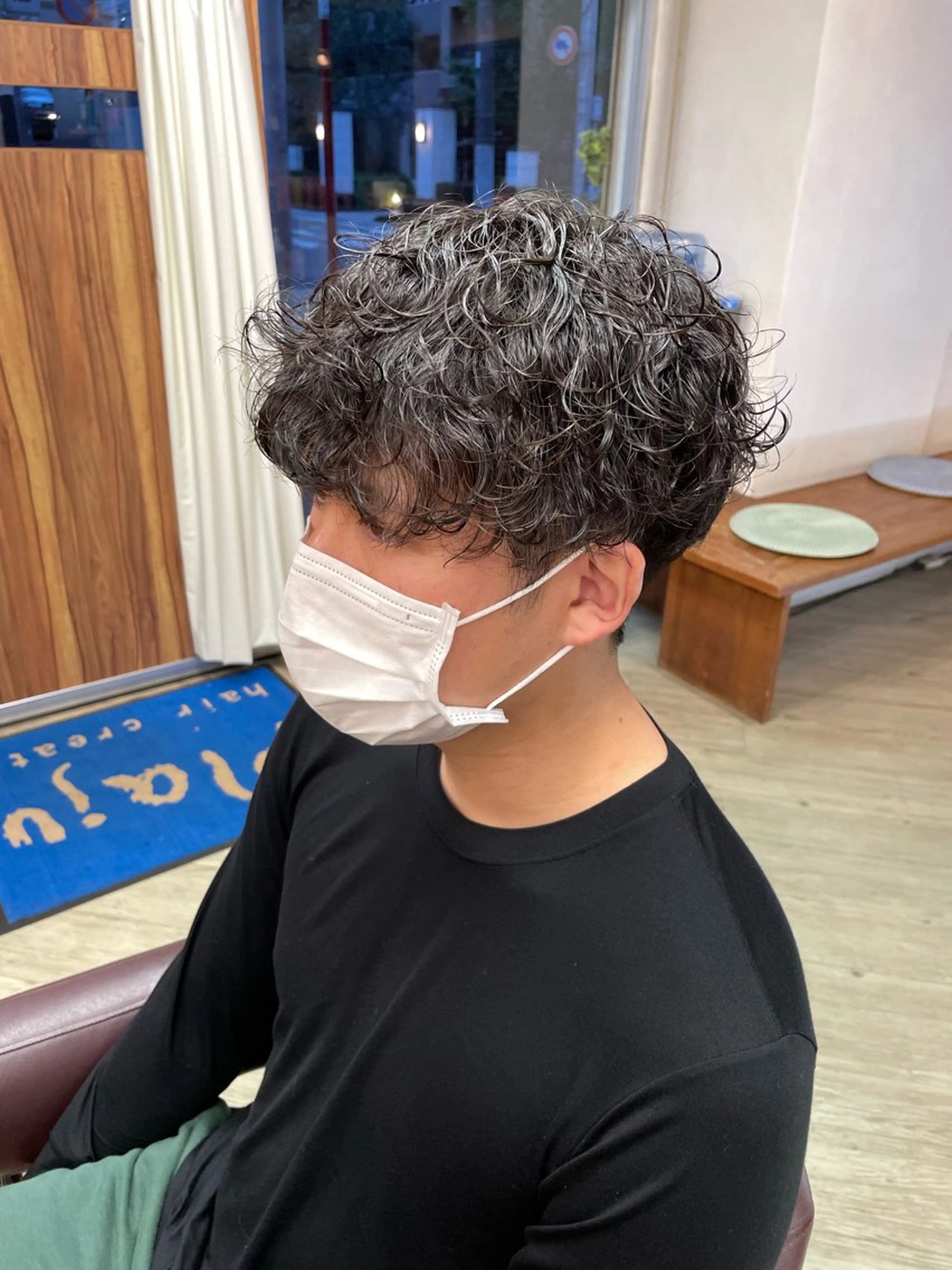 パーマ メンズ マッシュ 波巻きパーマ 筋野 稔貴のヘアスタイル