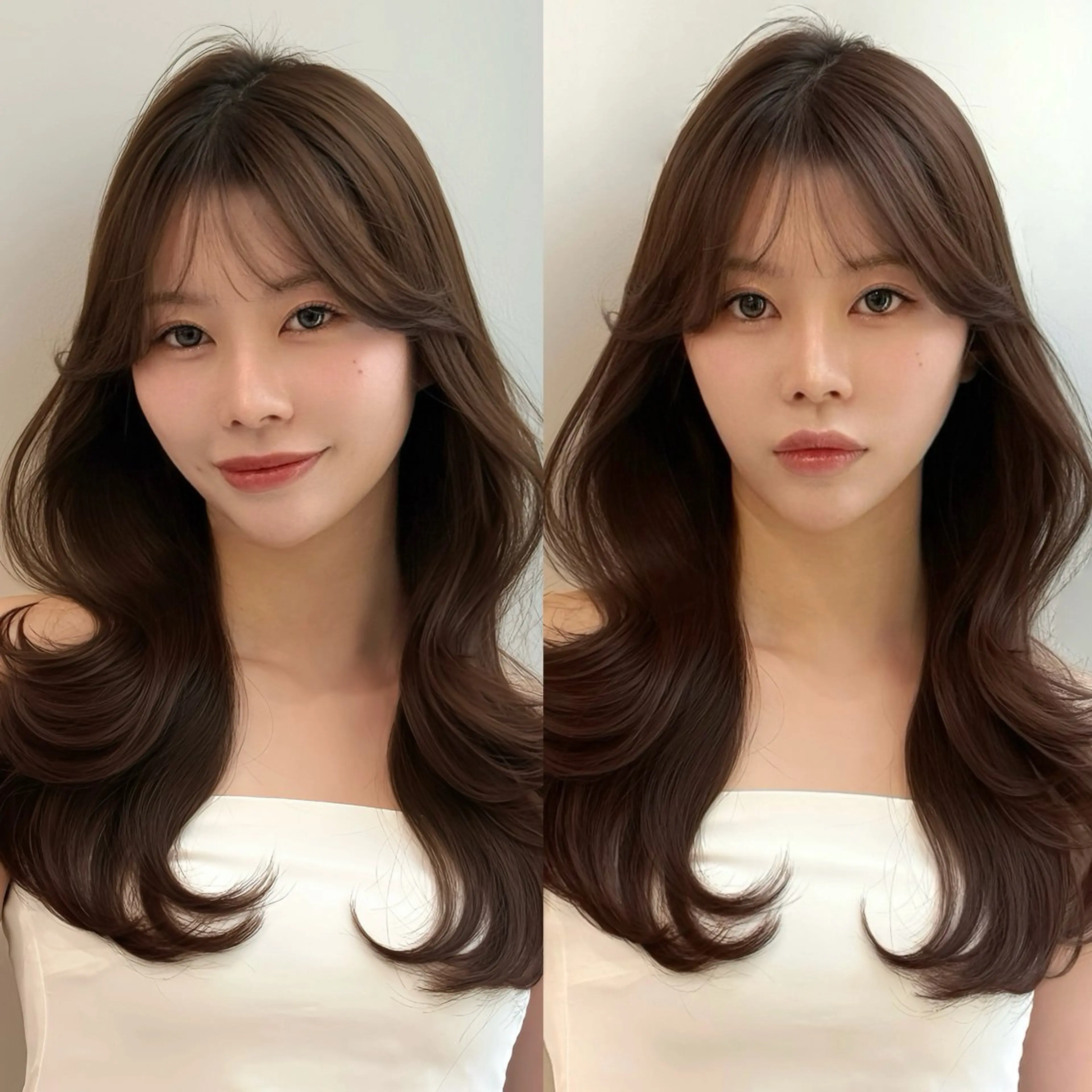 ロング カット ヘアカラー トリートメント 韓国ヘア🤍🇰🇷 ‪🫶🏻吉満のヘアスタイル