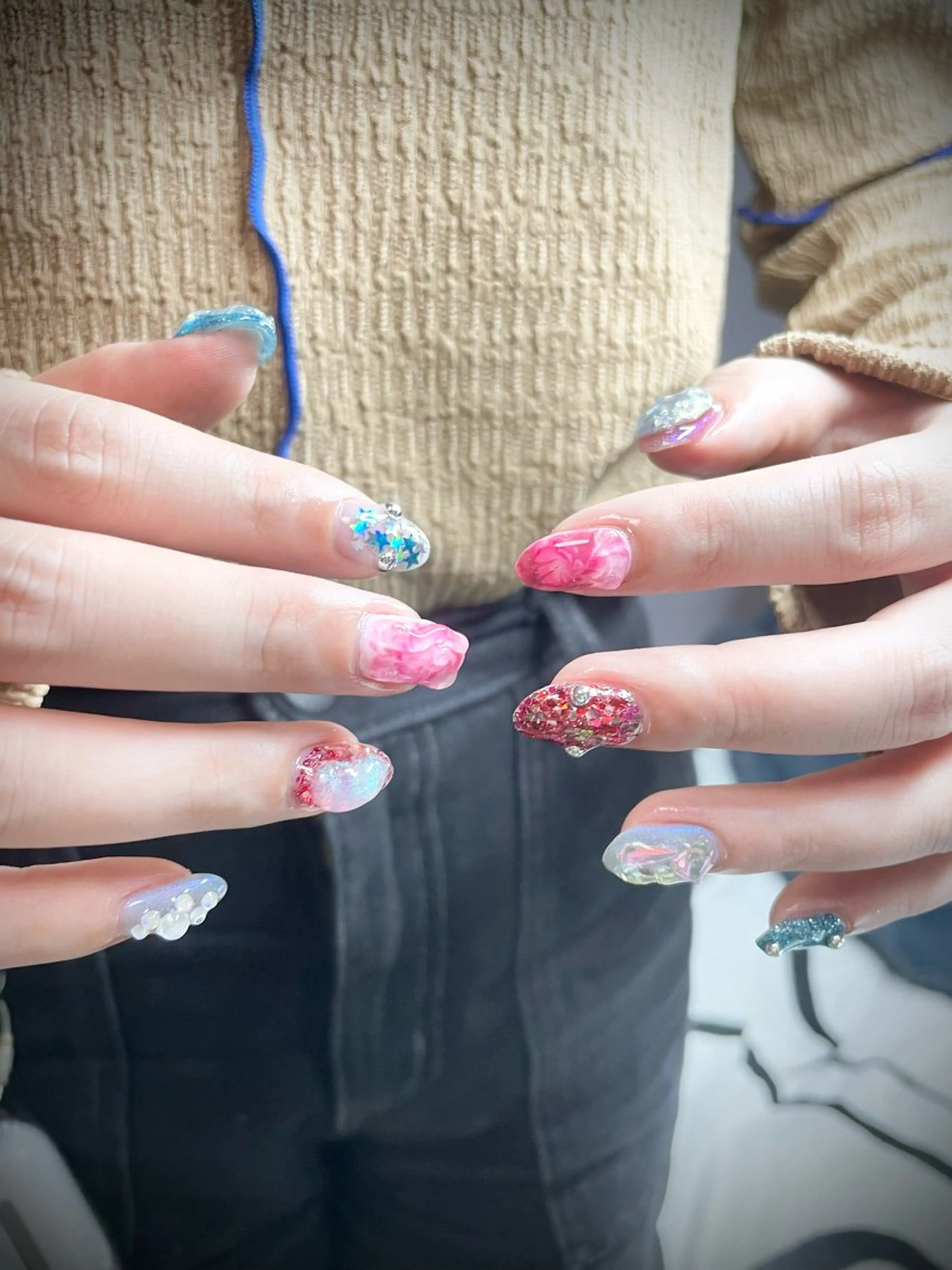 ネイル アートネイル シンプルネイル ハンドネイル posa nail モエミのネイルデザイン