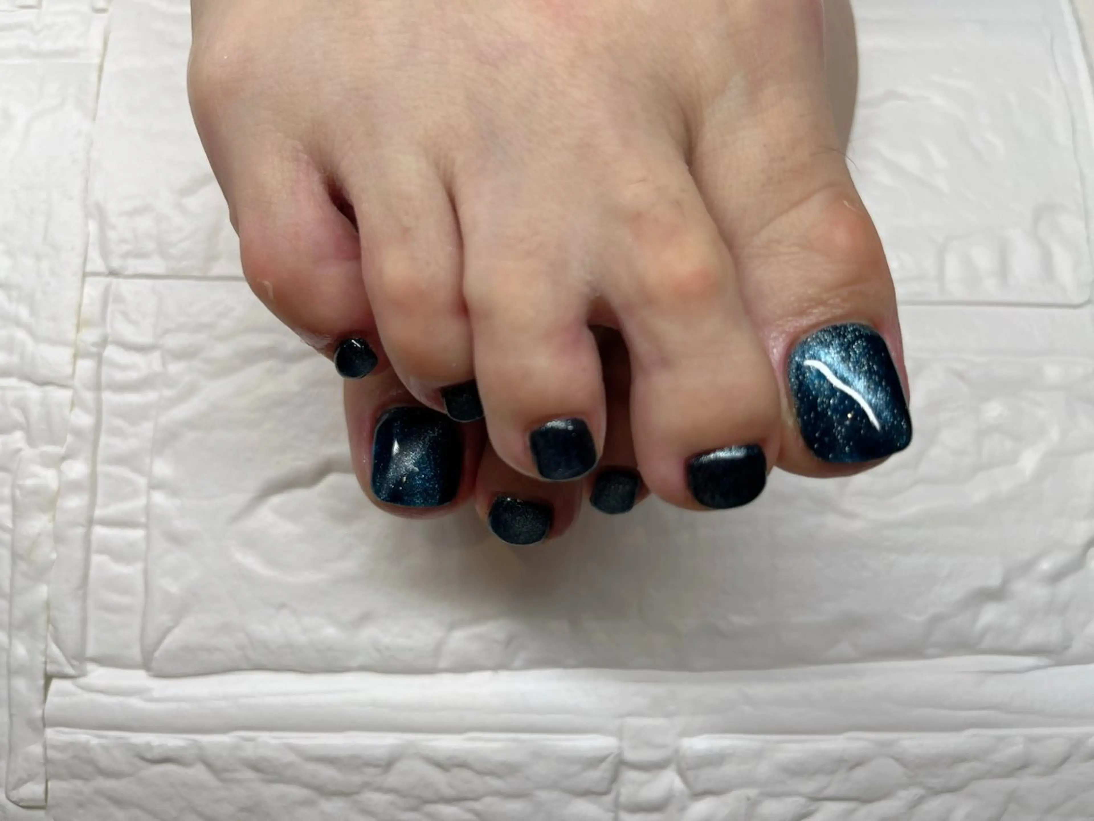 ネイル ブルー マグネットネイル フットネイル arce amiのネイルデザイン