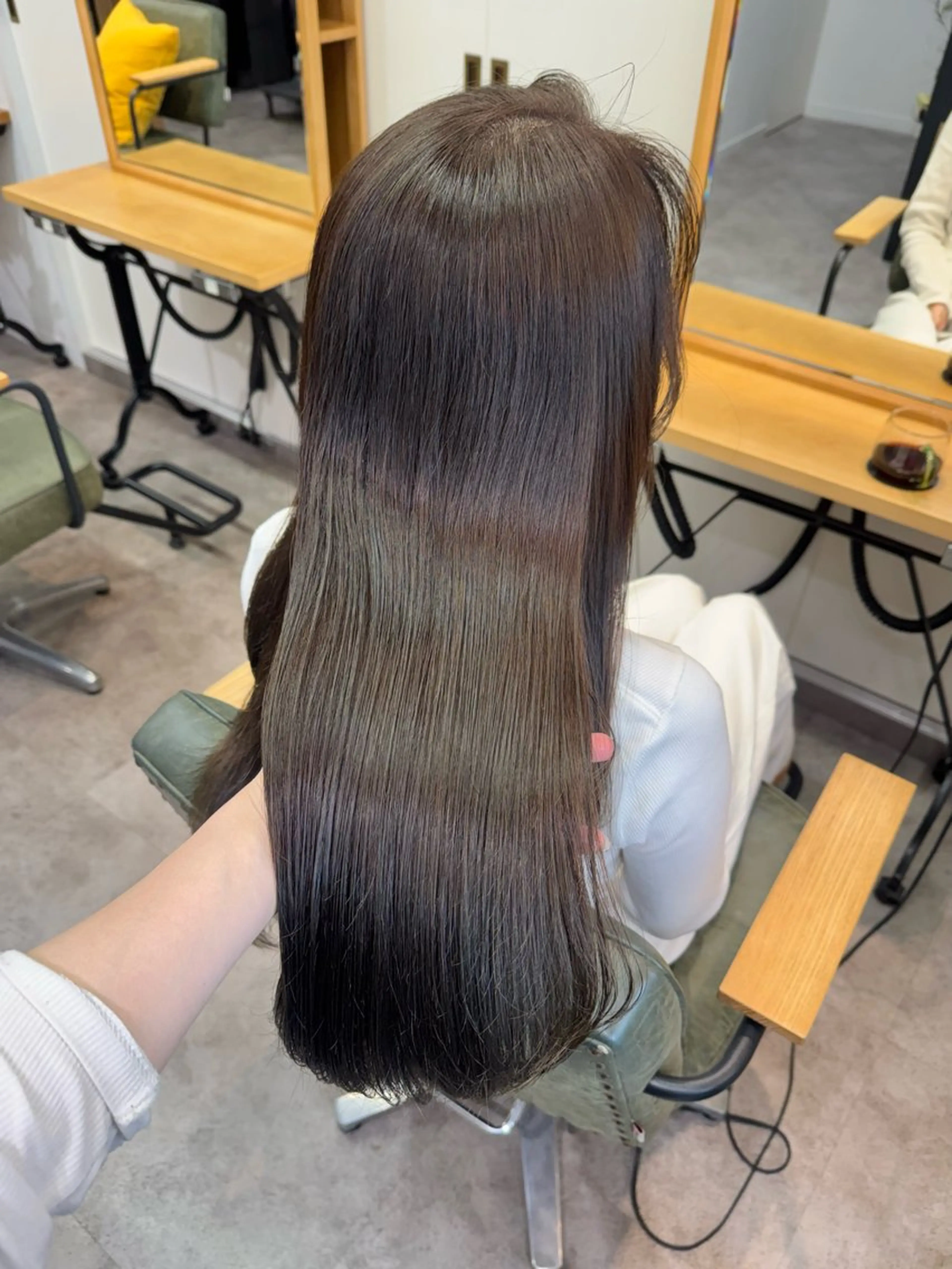 ロング カラー オリーブカラー 髪質改善 ロング トリートメント ヘアカラー トリートメント 縮毛矯正/エクステ ヘアアレンジ/ひふみのヘアスタイル