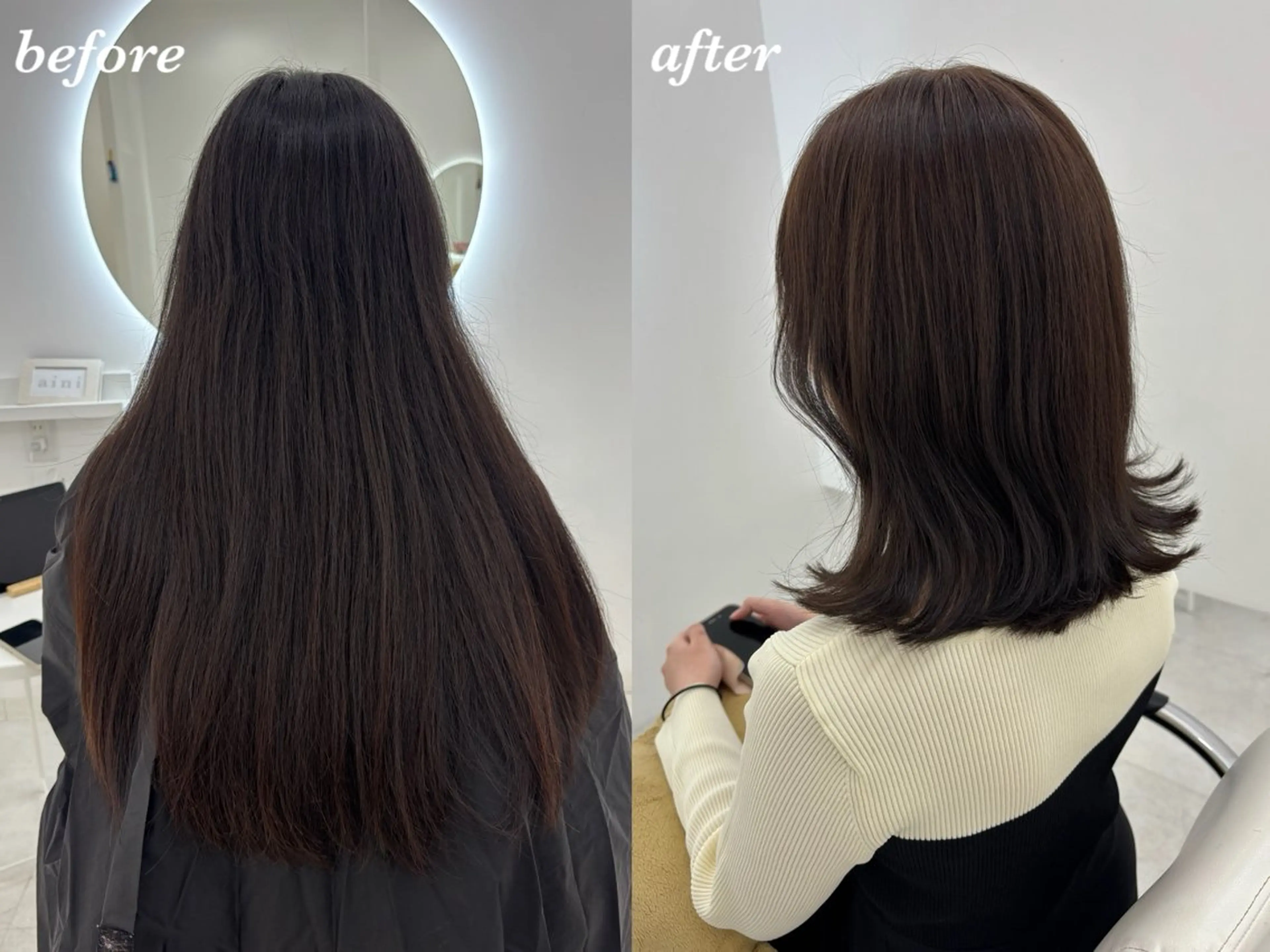 ミディアム カラー 【aini天王寺】 𝐚𝐢𝐫𝐢✂︎のヘアスタイル