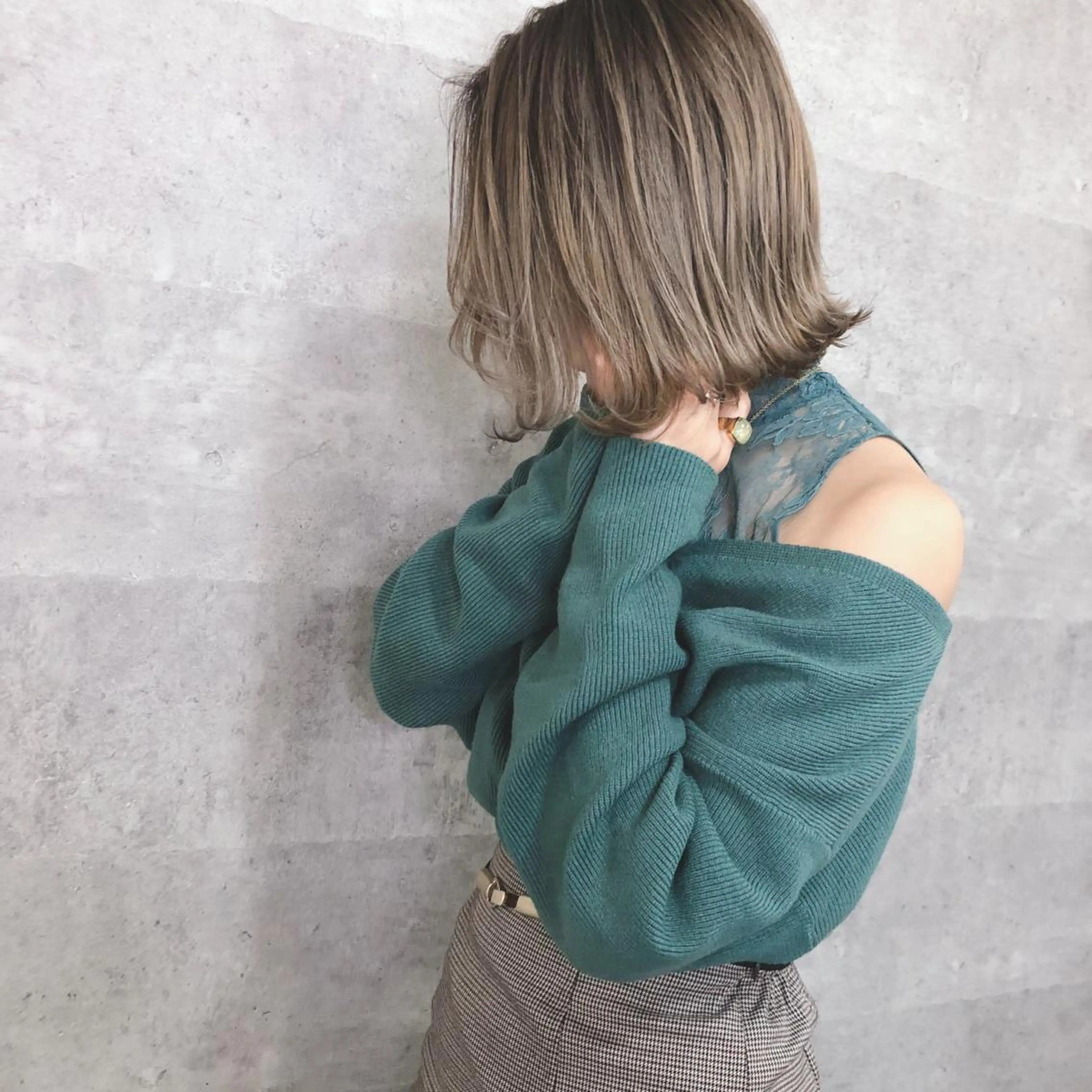 ミディアム カラー 髪質改善 中川　翔のヘアスタイル