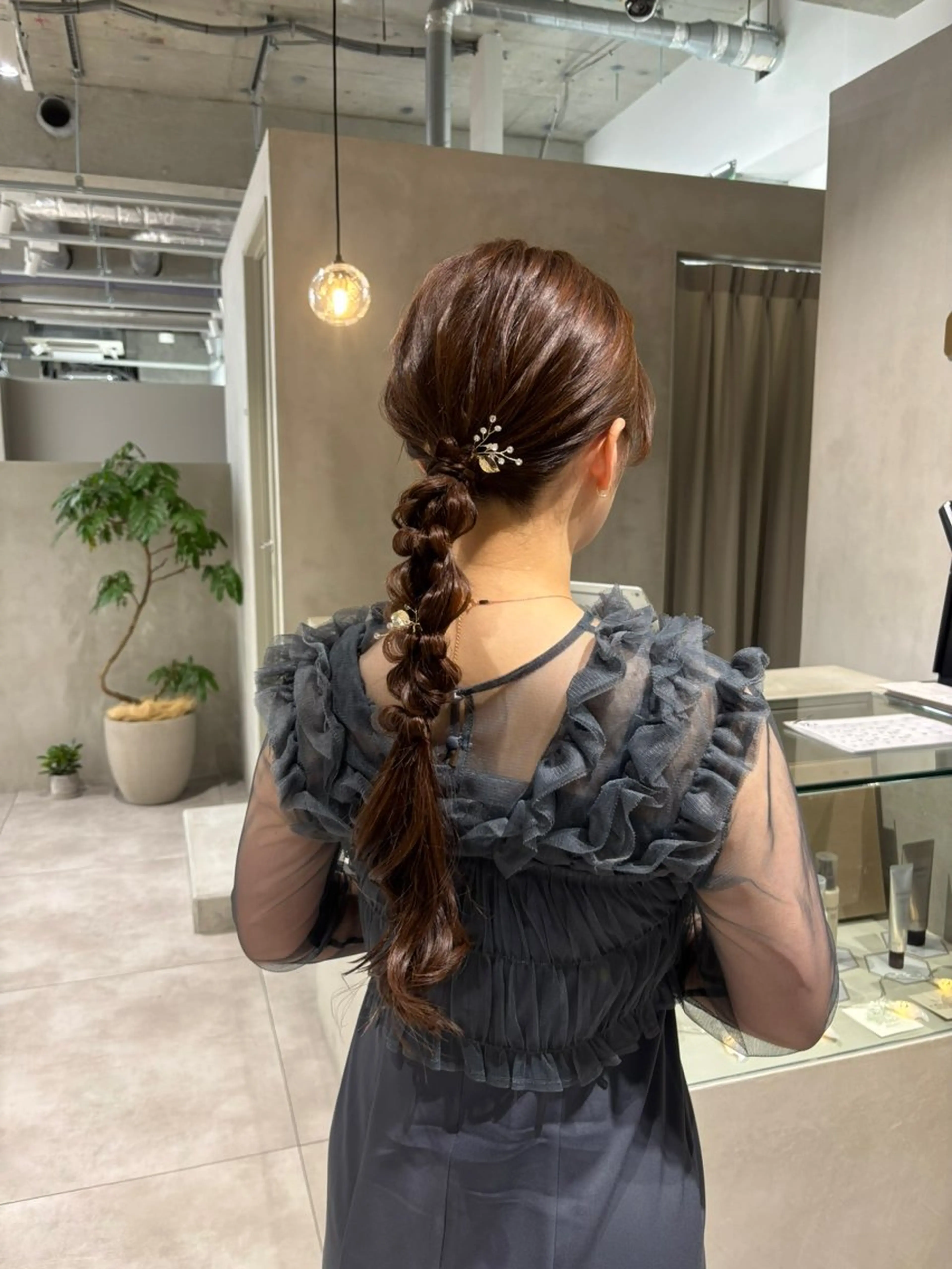 ロング ヘアアレンジ 結婚式・ブライダル 入学式 卒業式のヘアスタイル ヘアセット ayaka #パーマ#アレンジのヘアスタイル