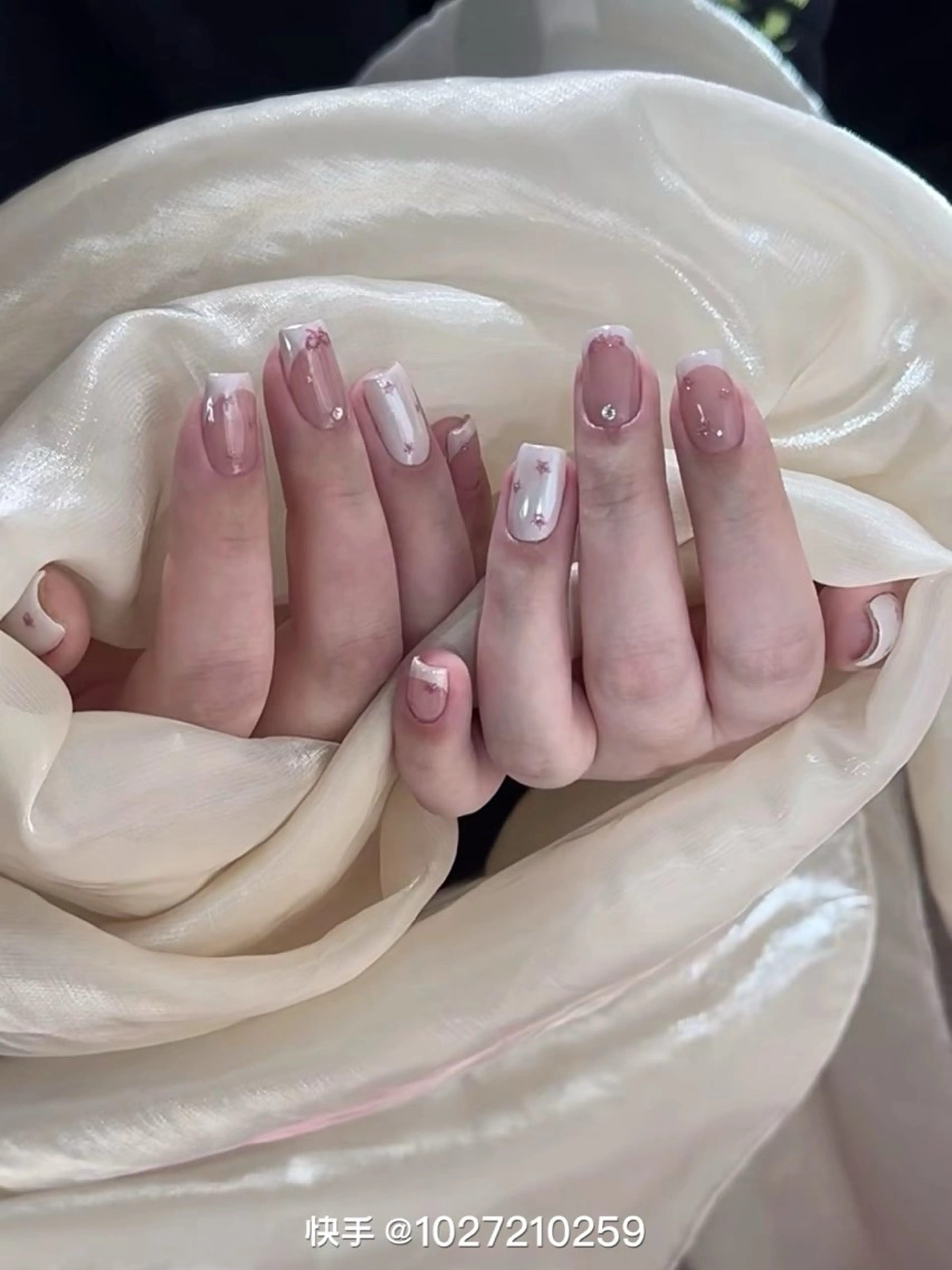 ネイル チークネイル 長さ出し フレンチネイル ガーリー 韓国ネイル sun nail池袋 モデル募集のネイルデザイン