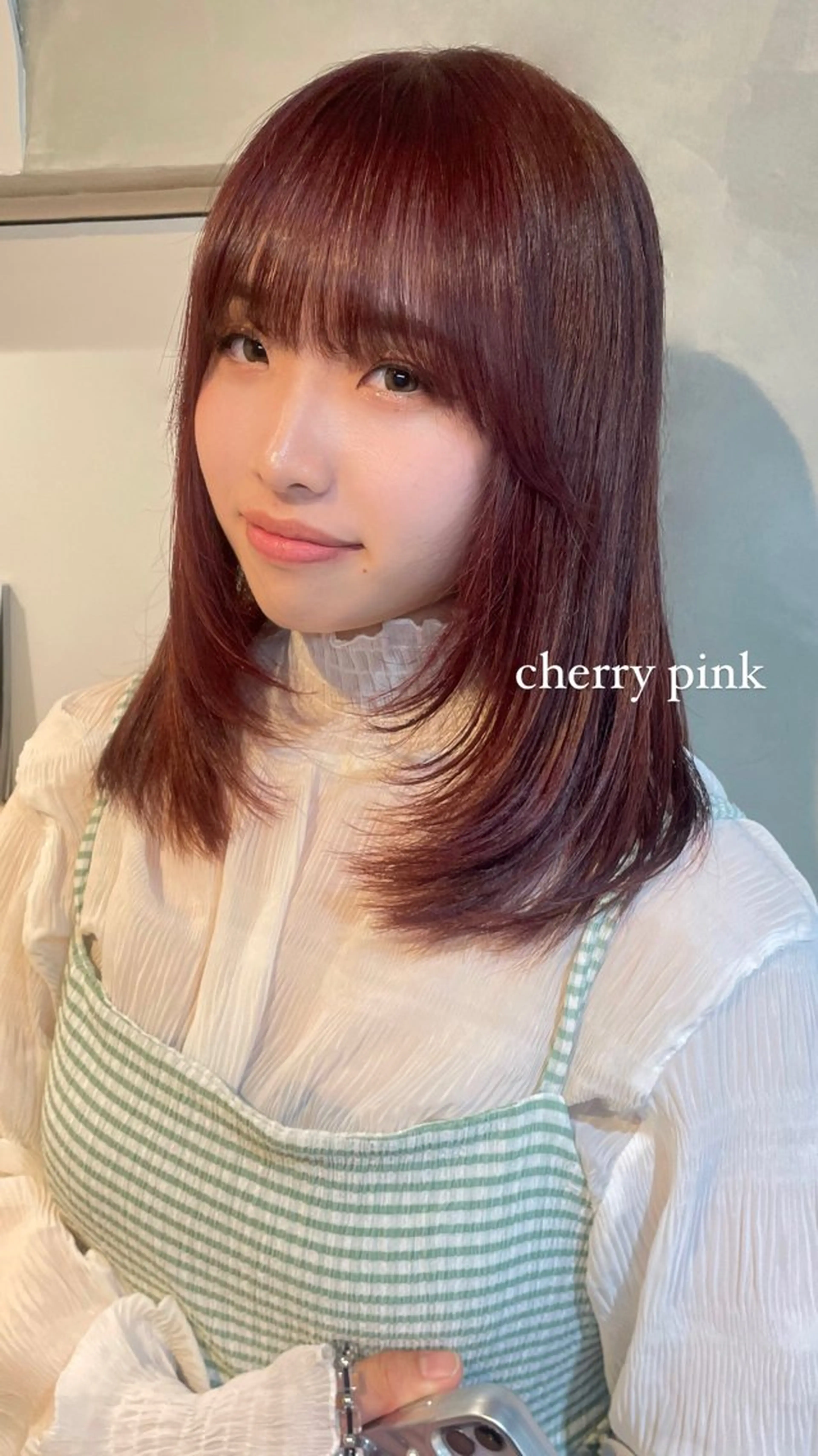 ミディアム カラー 顔周りカット ヘアカラー トリートメント カノン/透明感カラー /酸性ストレートのヘアスタイル