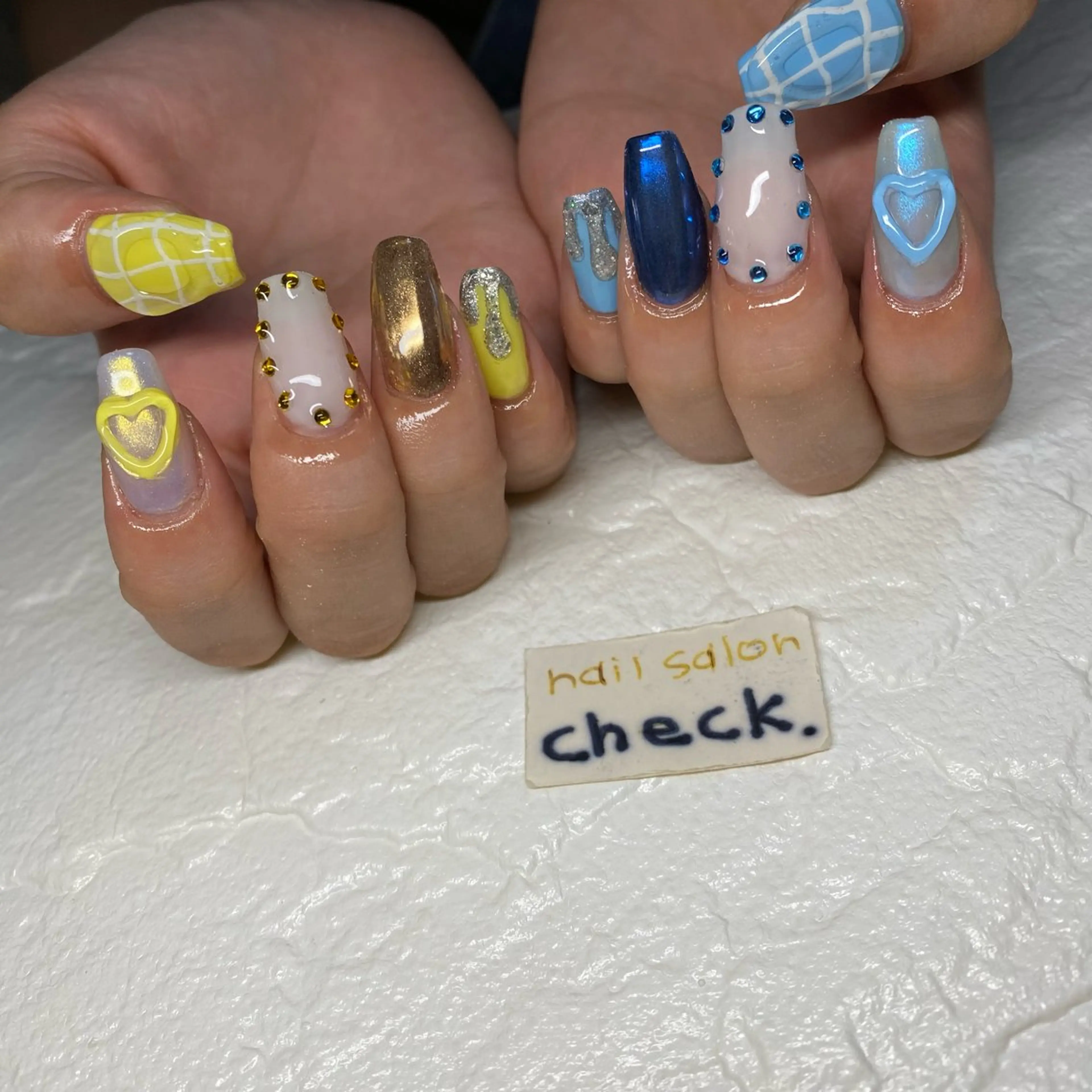 ネイル アートネイル ニュアンスネイル スカルプネイル 春ネイル 夏ネイル ハンドネイル ーCHECKー ちあきのネイルデザイン