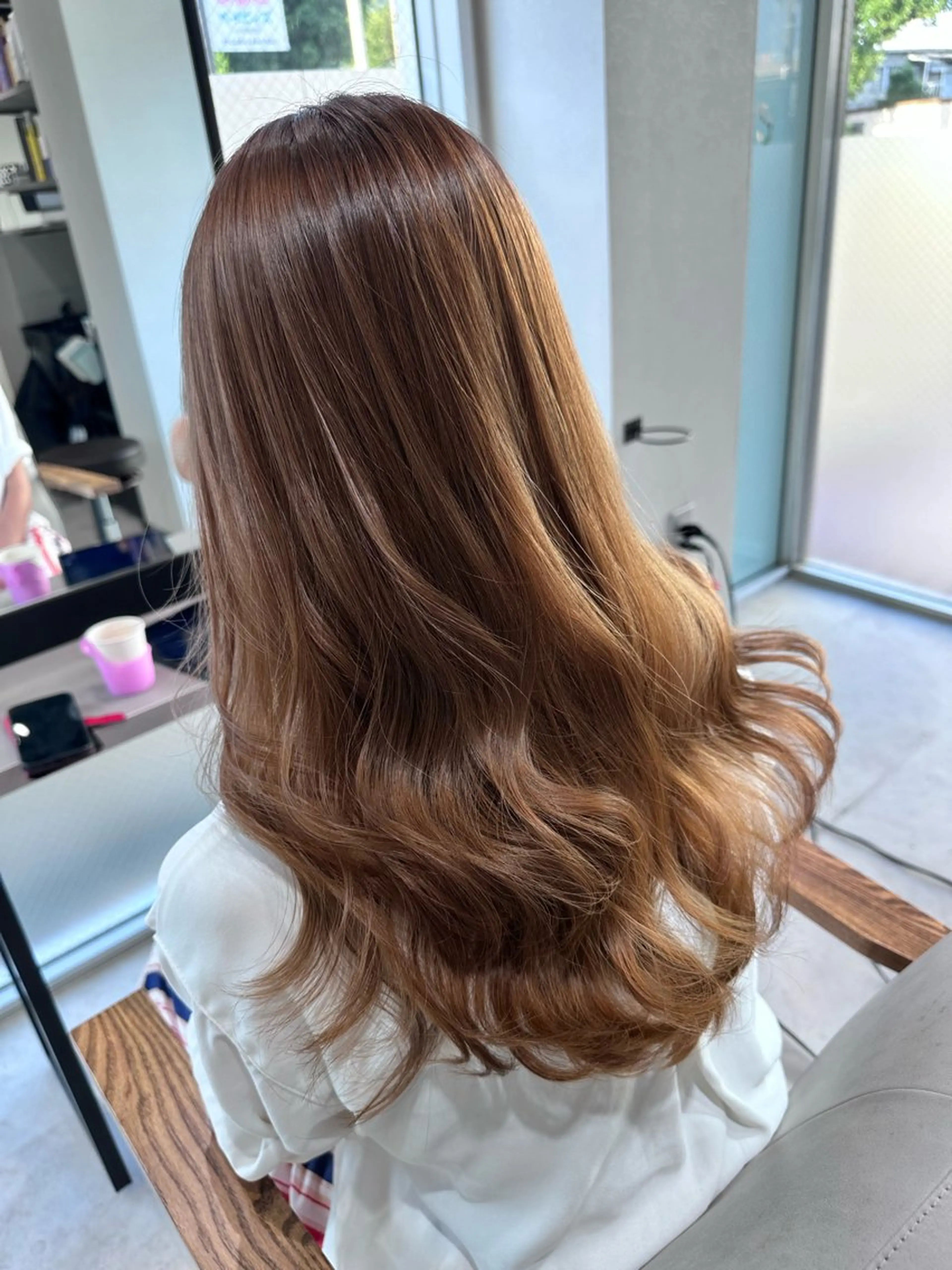 ロング カット ヘアカラー トリートメント 脱白髪染め美容師 竹内涼乃のヘアスタイル