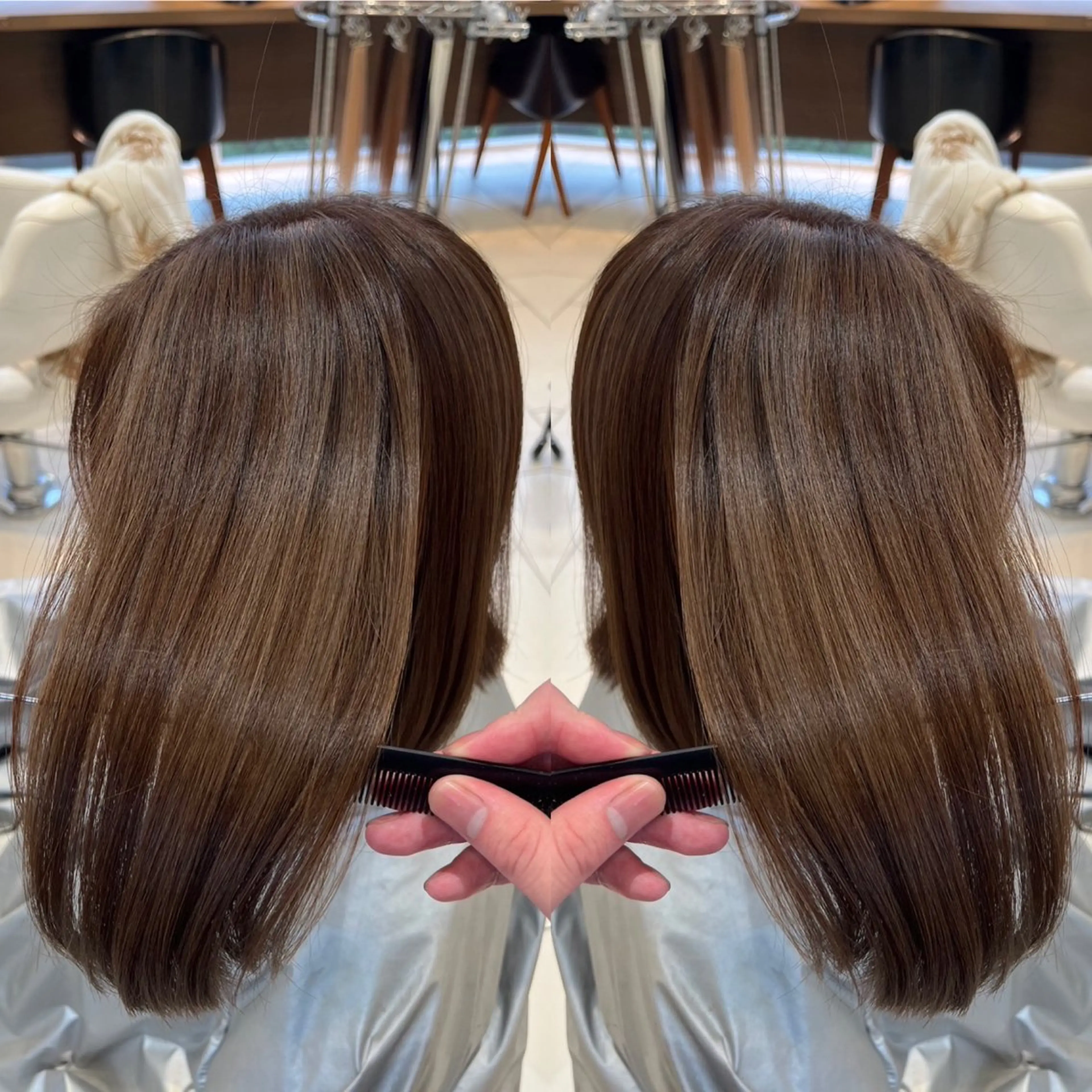 ショート バレイヤージュ ボブ🌈ナツヤのヘアスタイル