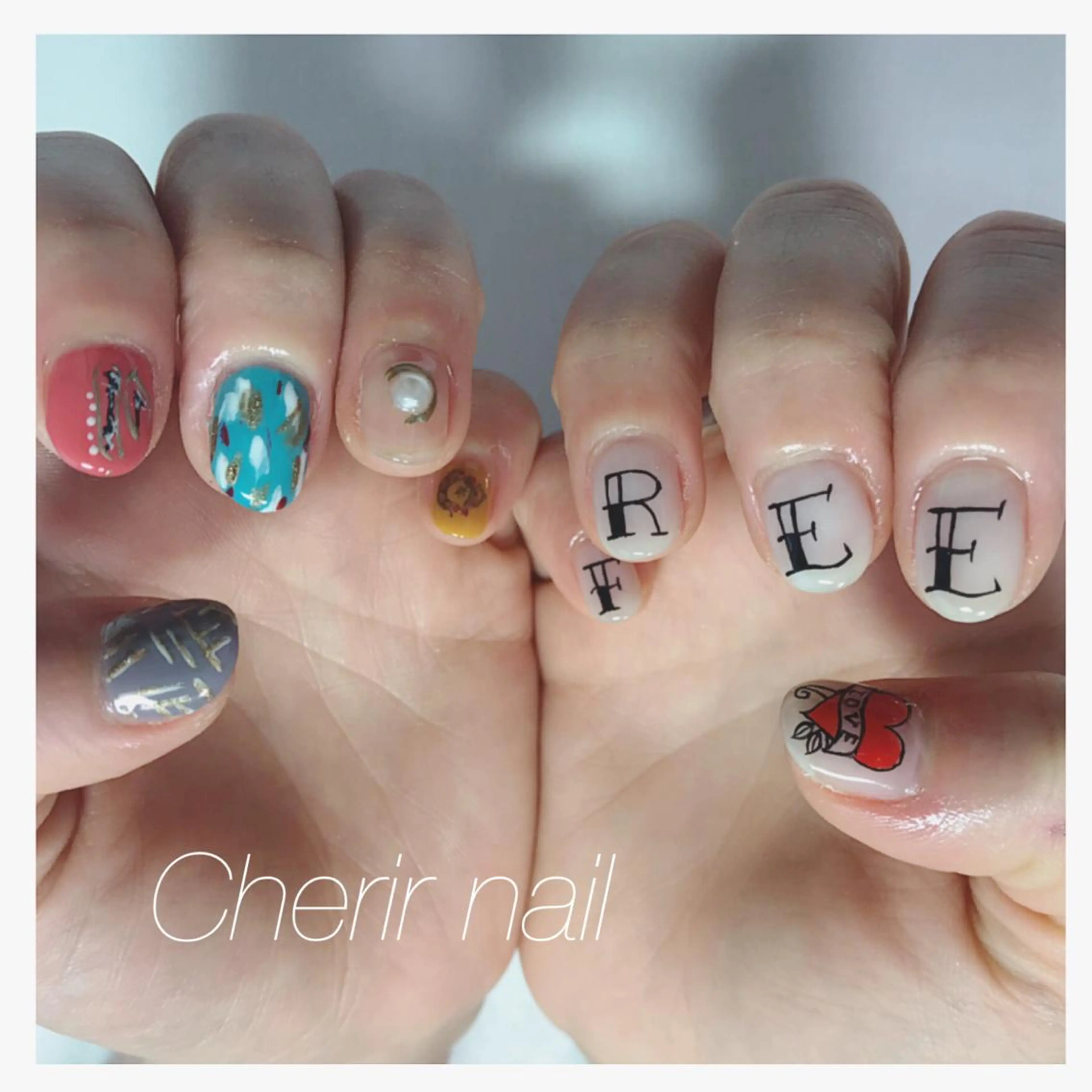 ネイル アートネイル ニュアンスネイル ハンドネイル Cherirnail kaoriのネイルデザイン