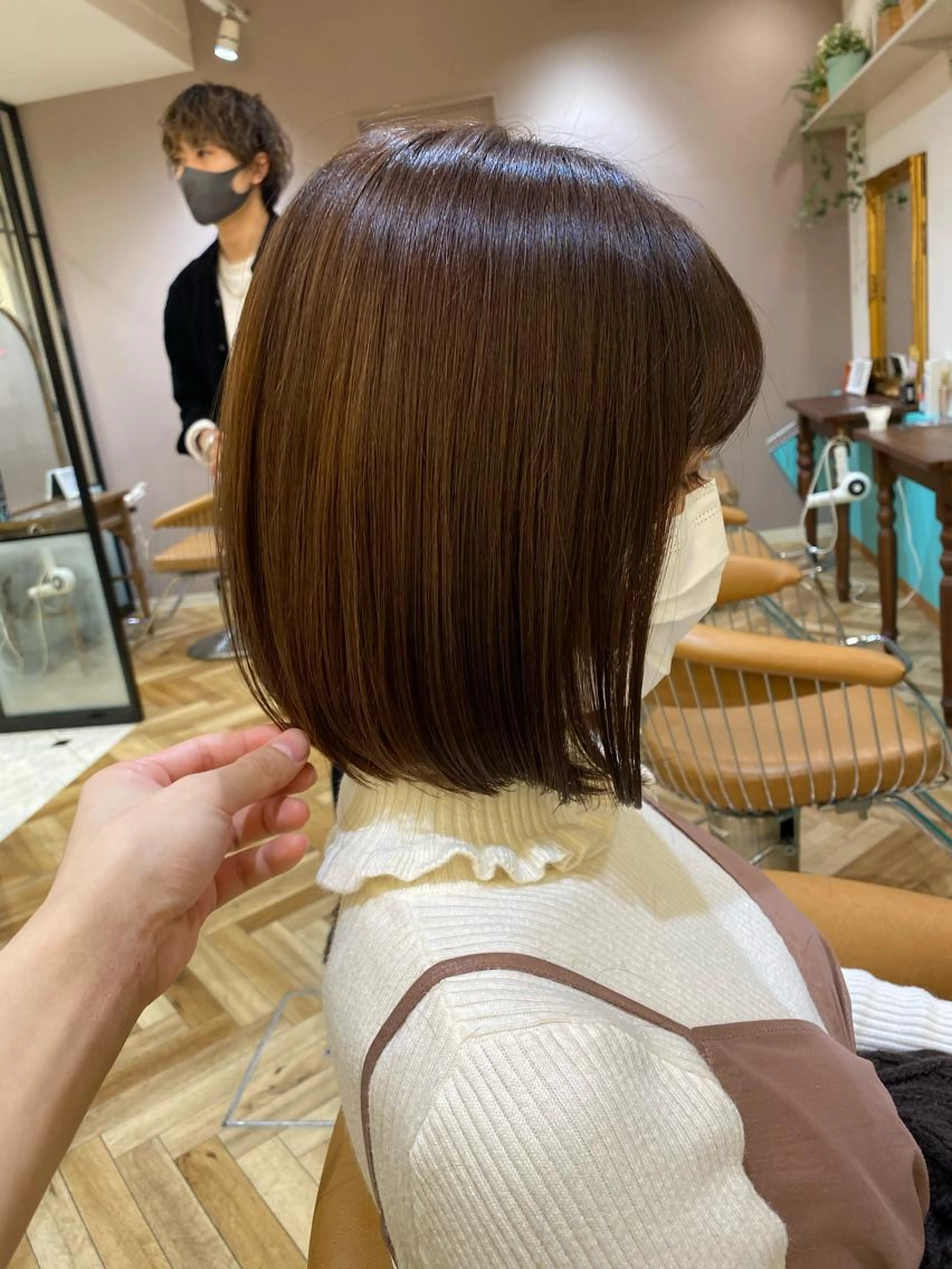 🍎柔らかカット✂️+スチームトリートメント🍀+柔らか縮毛矯正🌟の写真