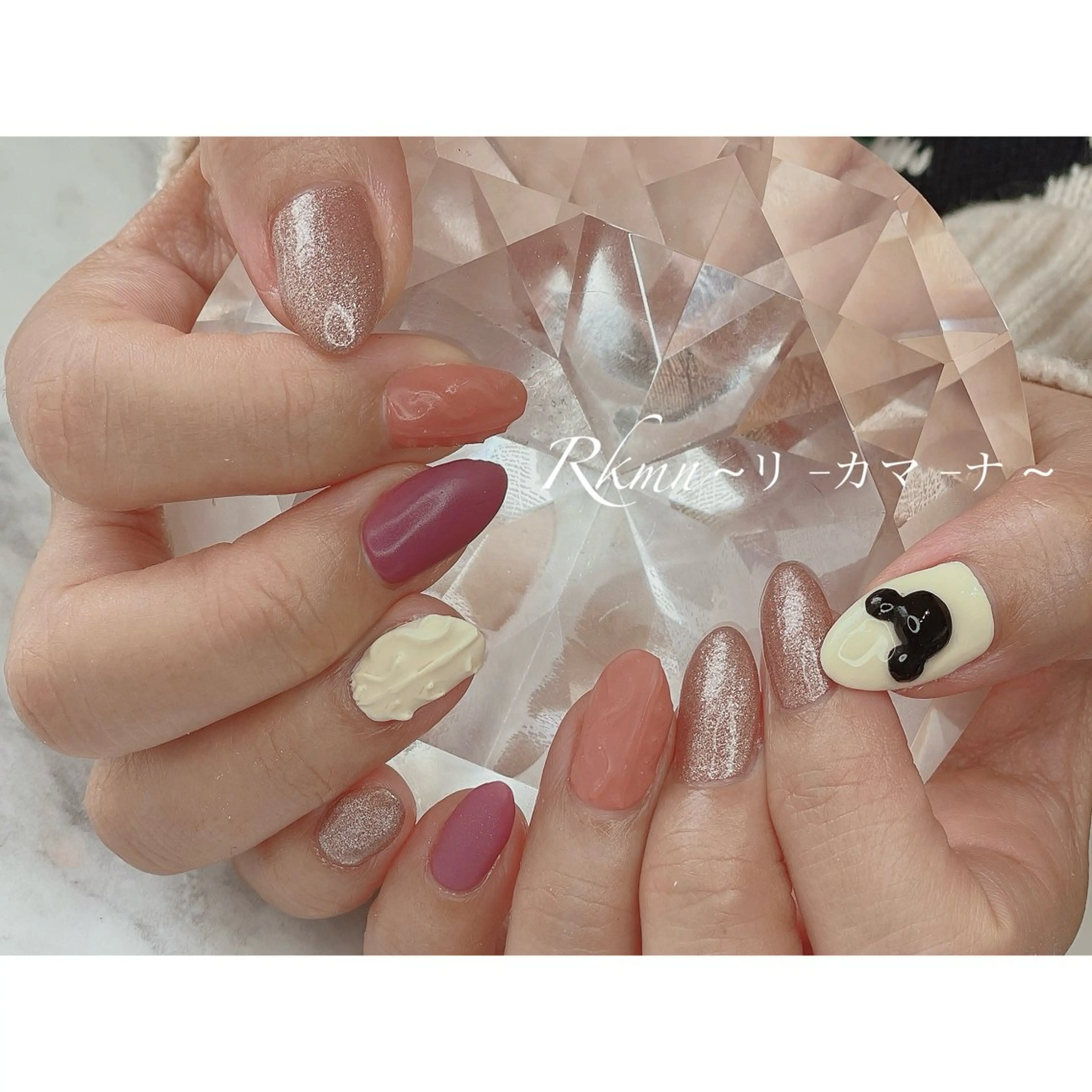 ネイル アートネイル マットネイル 春ネイル ハンドネイル フットネイル ハンドケア Rkmn ~リ-カマ-ナ~のネイルデザイン