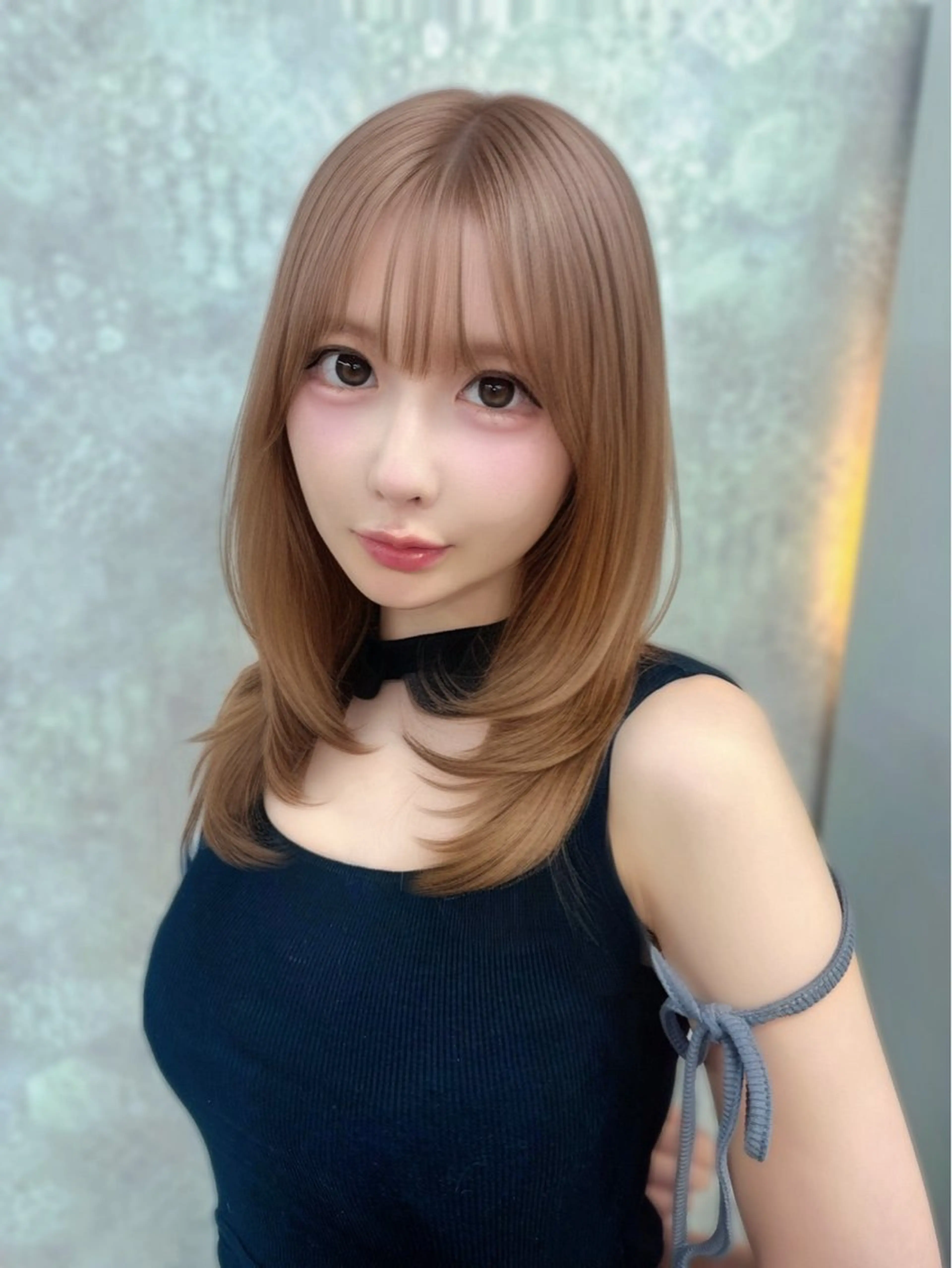 セミロング カラー カット ヘアカラー ダブルカラー特化💍 tiam💍韓国ヘアのヘアスタイル