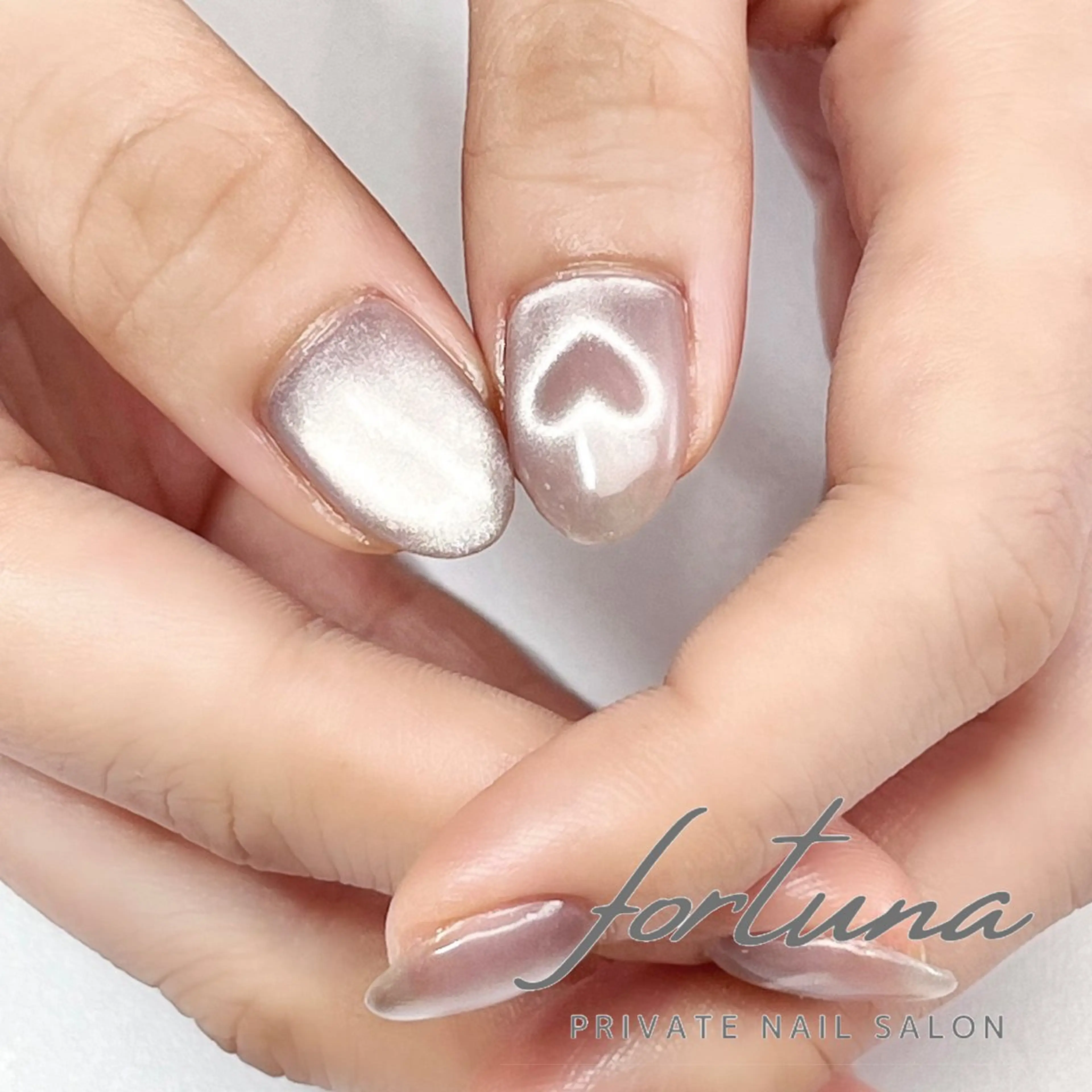 ネイル ハート マグネットネイル ハンドネイル fortuna 武藤裕美のネイルデザイン