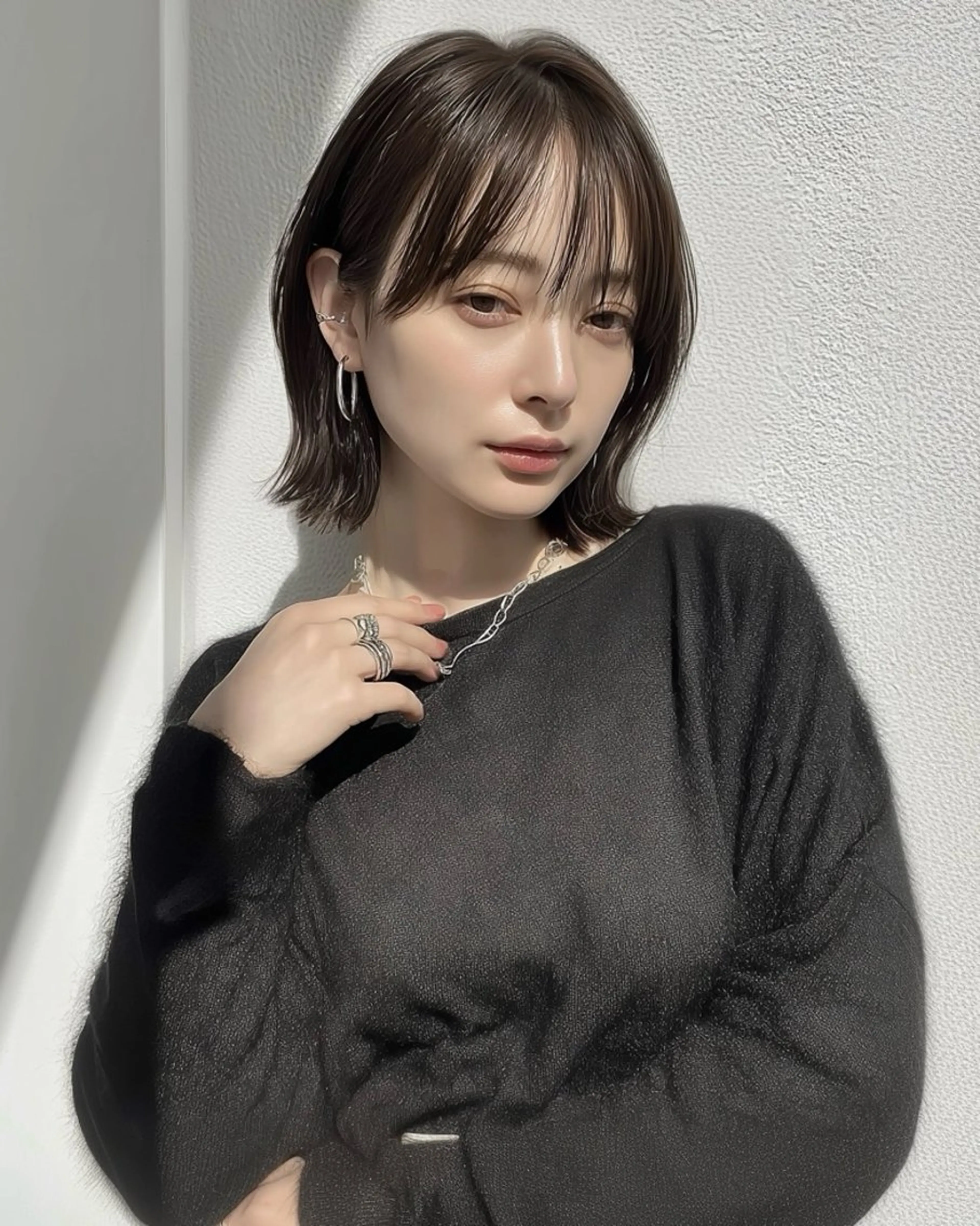 ショート カラー カット ヘアカラー トリートメント ボブ/透明感ベージュ 🫧クルミ🌟のヘアスタイル