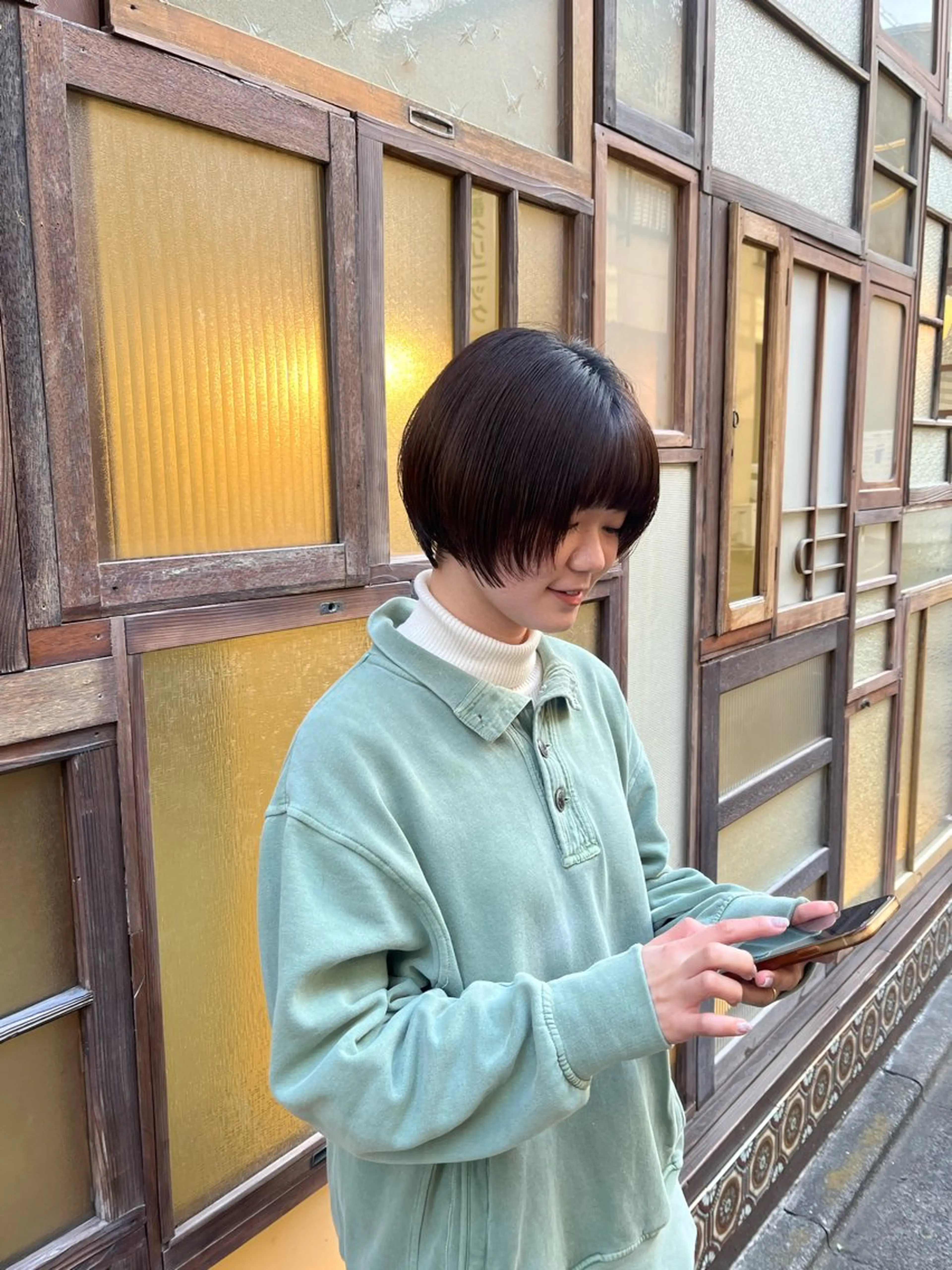 ショート カラー ショートボブ ボブ ショートヘア benji 学芸大学所属・朝が楽なパーマ 🌱ショート/緒方椋のヘアスタイル