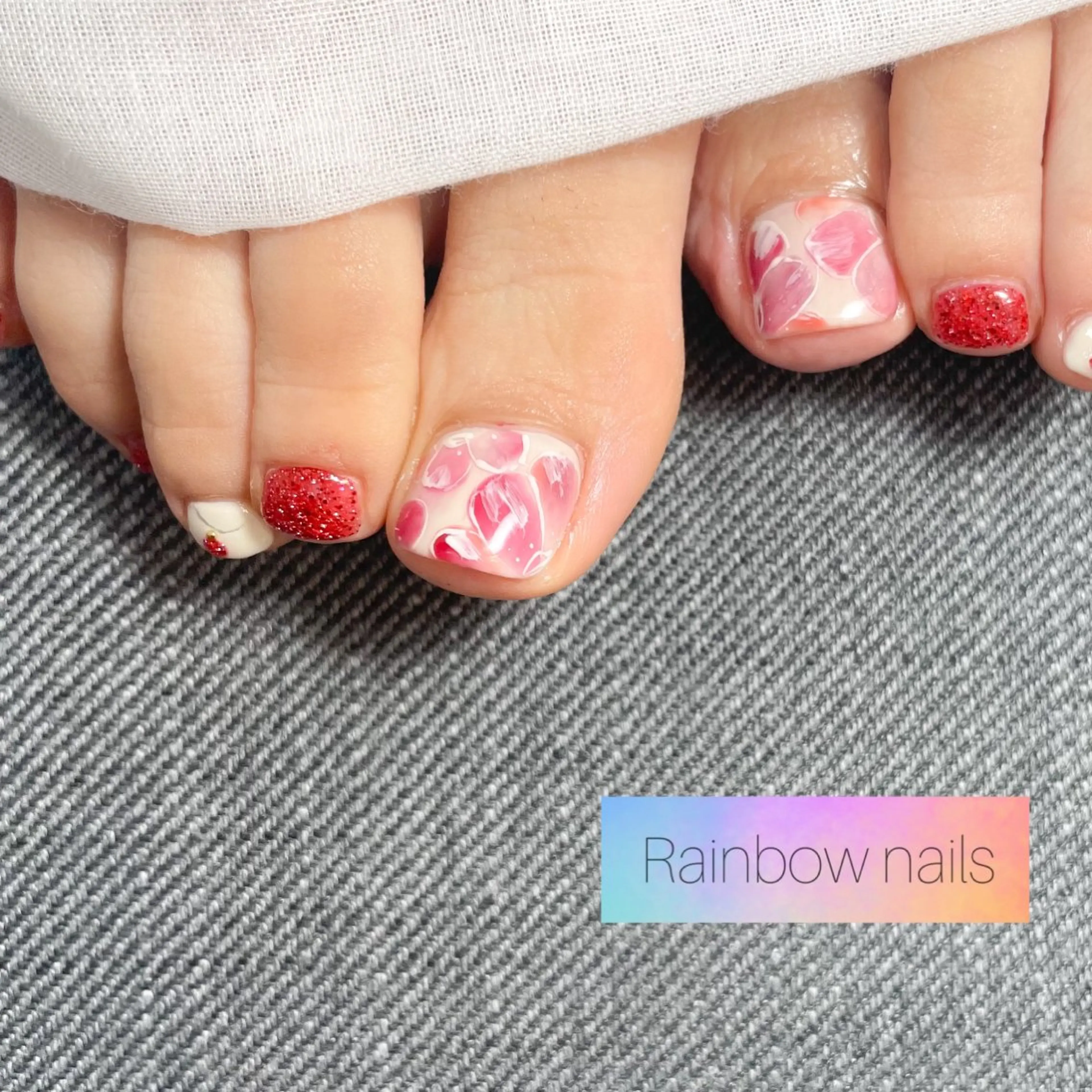 ネイル Rainbow nailsくろちゃんのネイルデザイン