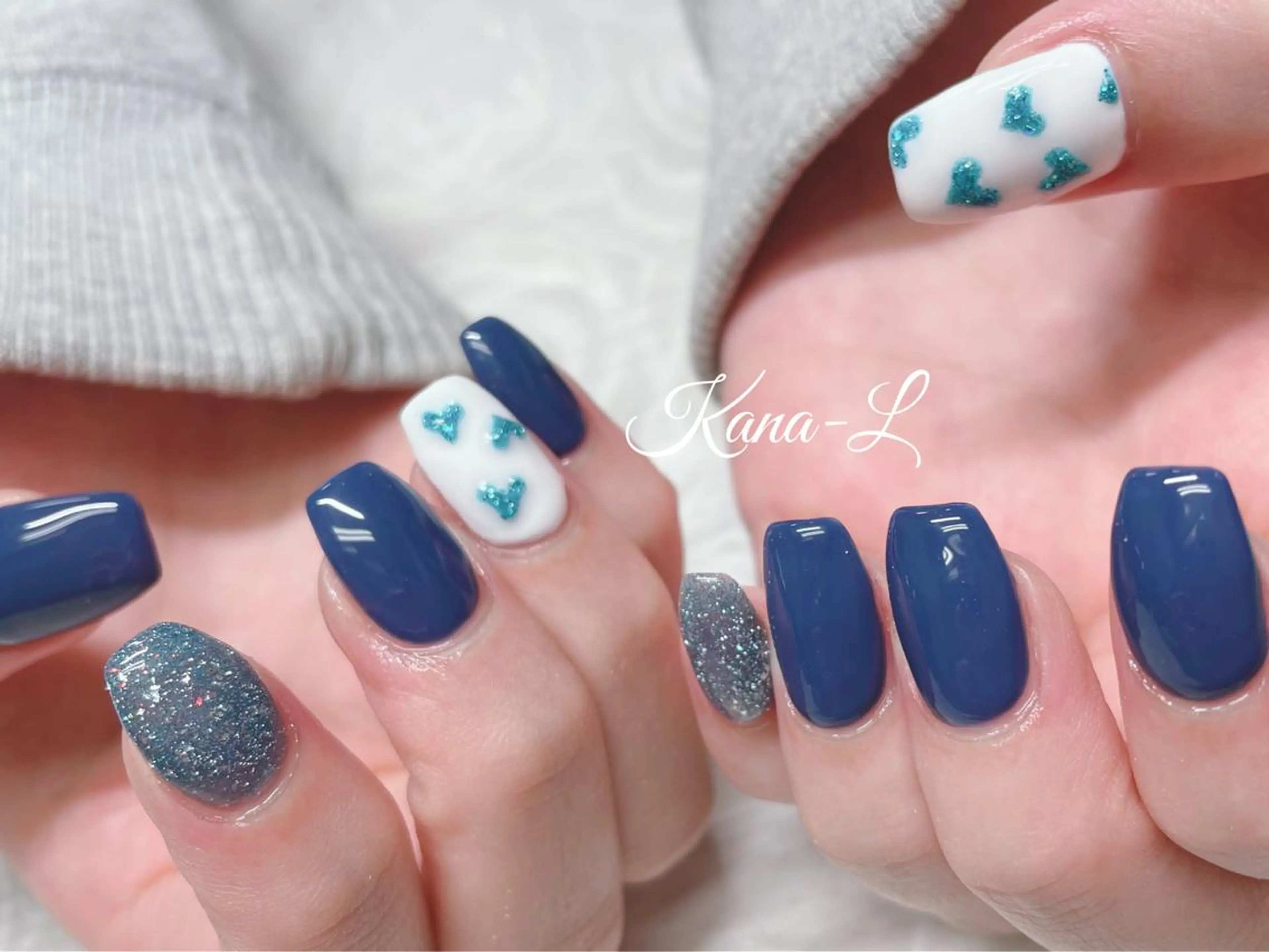 カラー ネイル フラッシュネイル ハート マグネットネイル 芦辺 香奈のネイルデザイン