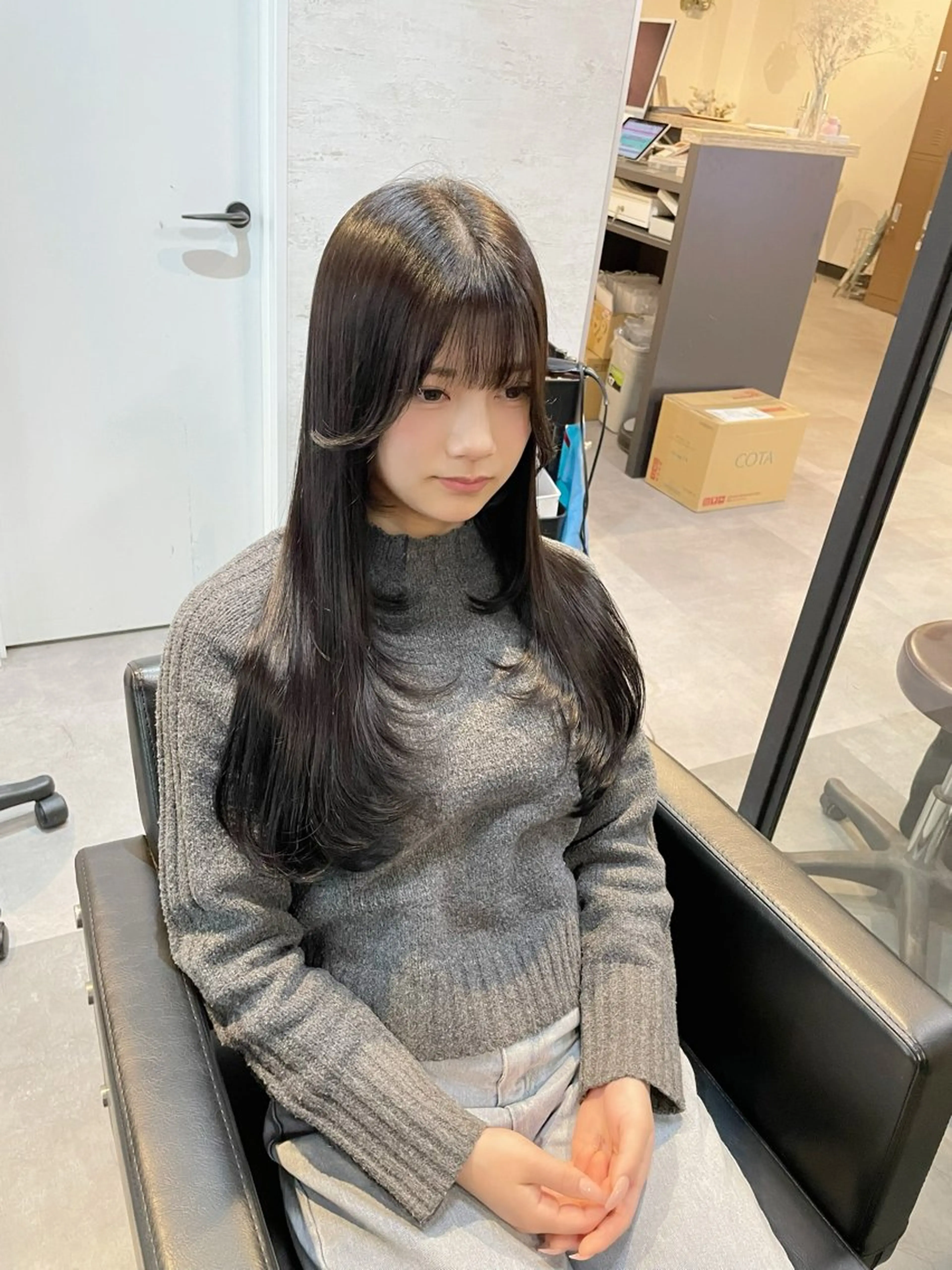 【髪質改善】カット+艶カラー+髪質改善酸熱トリートメント¥17600→¥16500の写真