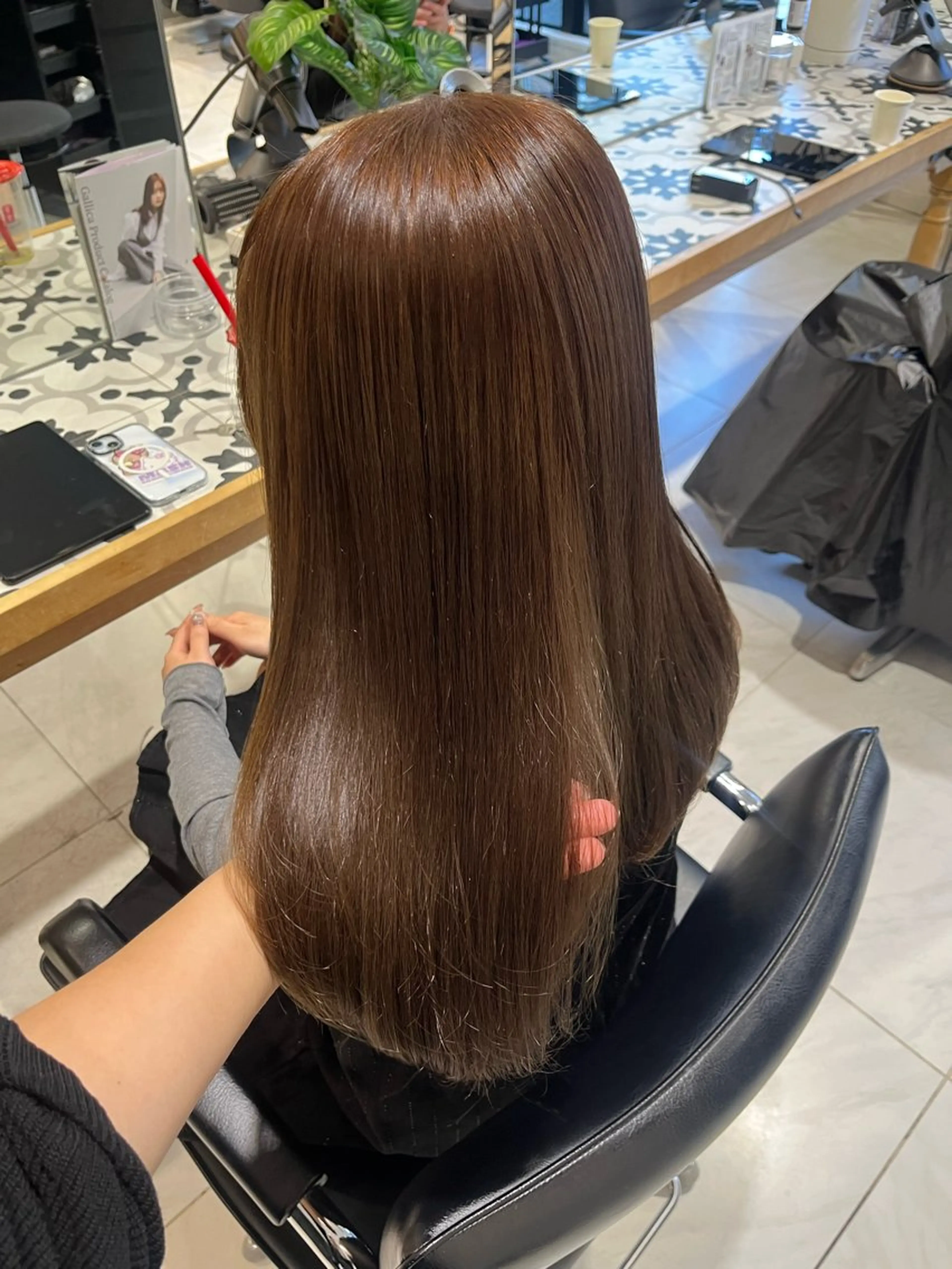 ロング カラー カット ヘアカラー トリートメント ナミ🩶暗髪/暖色 ❤️/透明感/縮毛のヘアスタイル