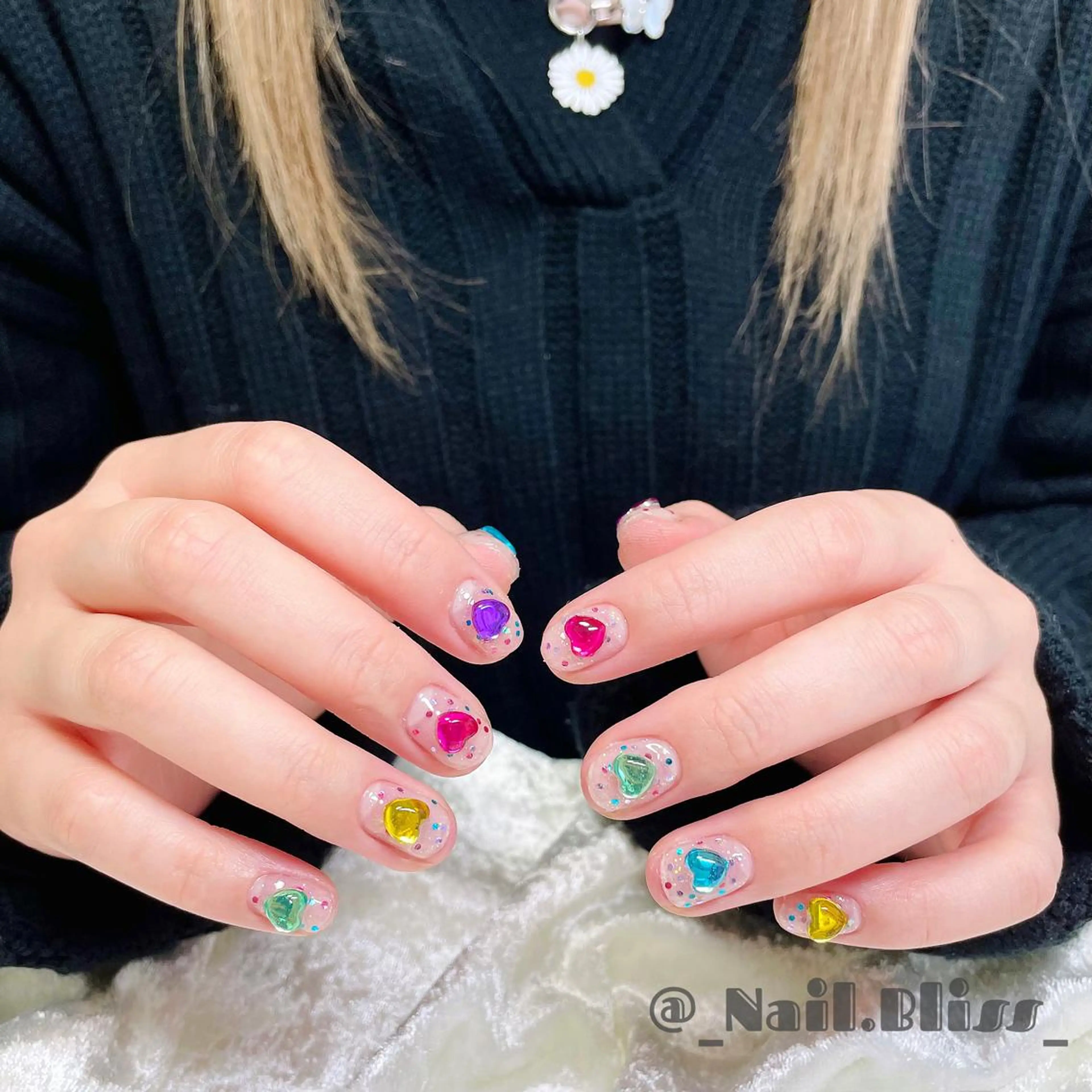 ネイル ハート ハンドネイル NAIL BLISSのネイルデザイン