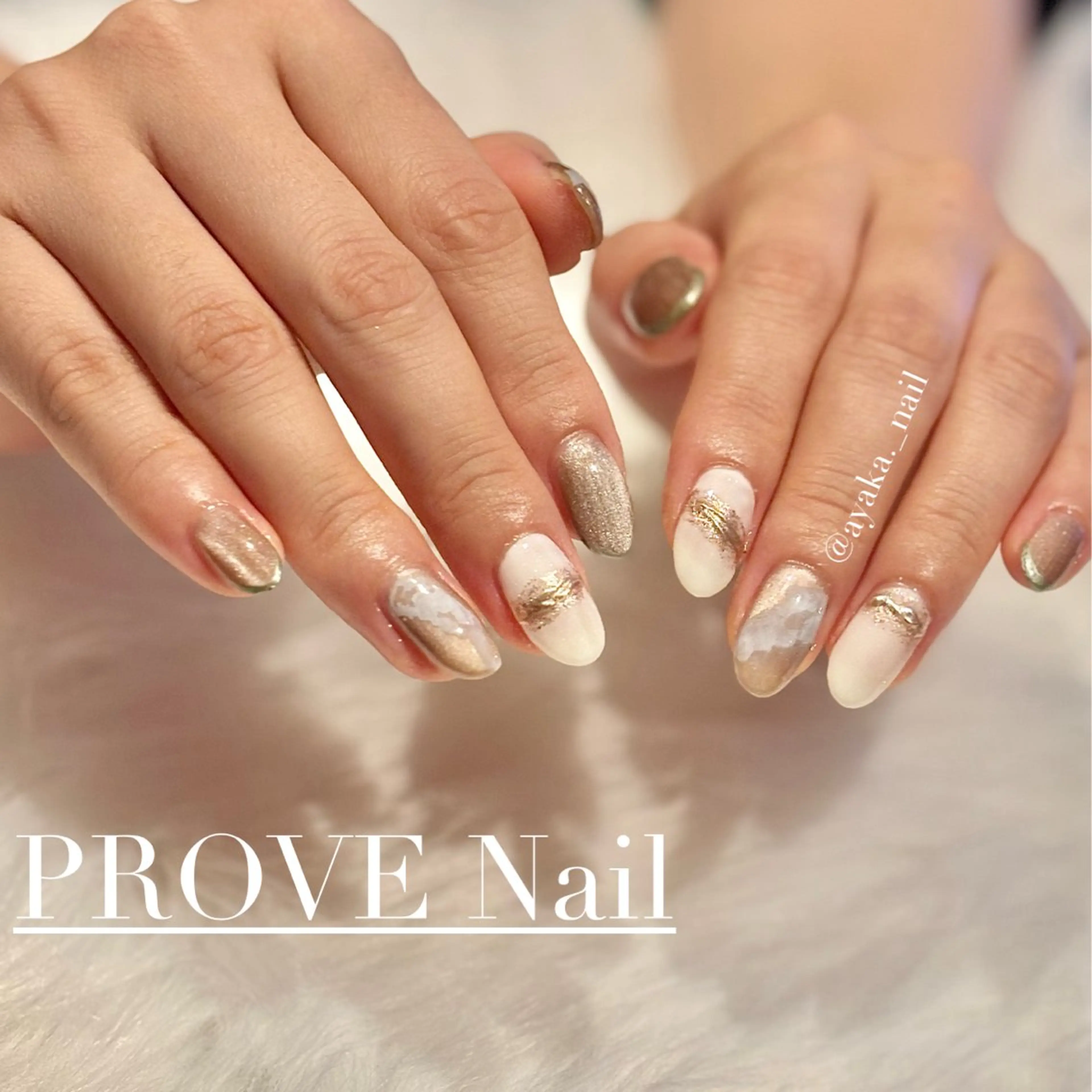 ネイル ミラーネイル ニュアンスネイル PROVE 彩華のネイルデザイン