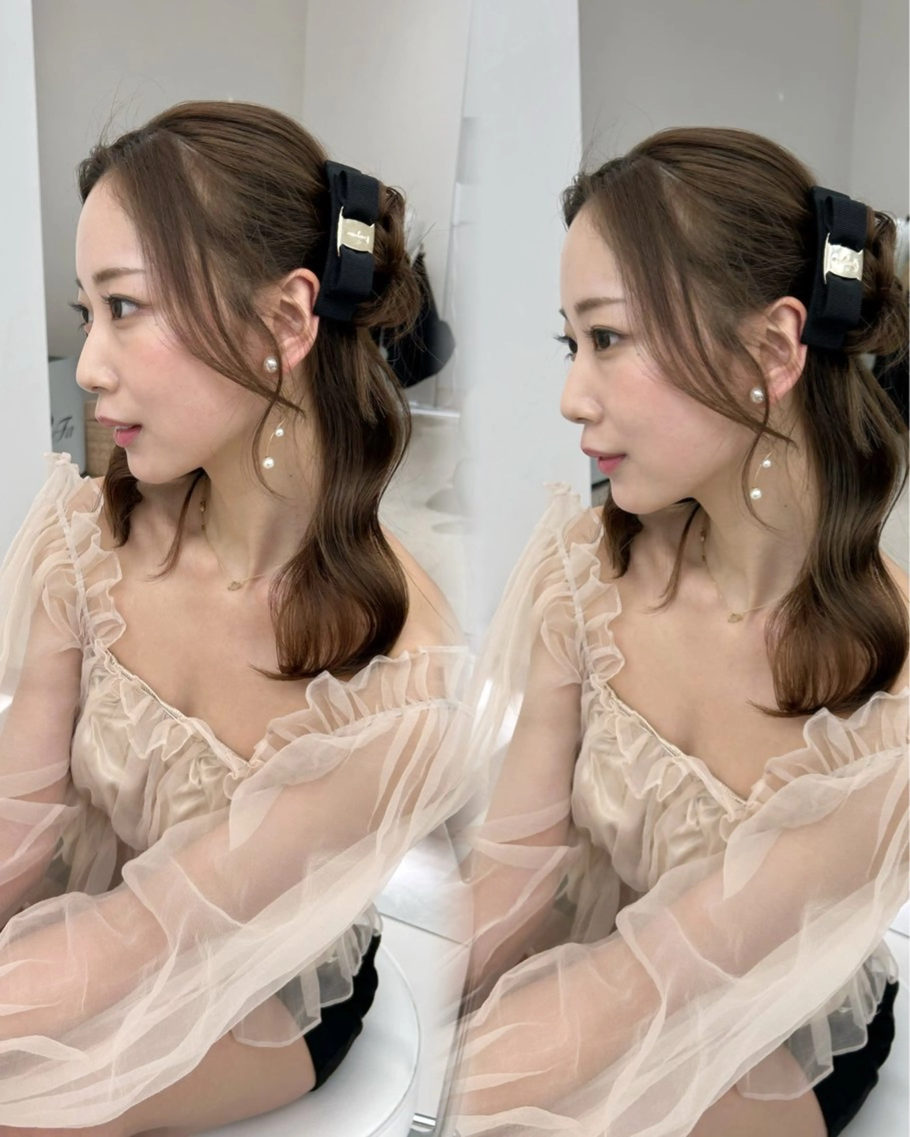 ロング ヘアアレンジ ヘアセット 前髪/顔周り/透明感 艶カラーとどさんのヘアスタイル