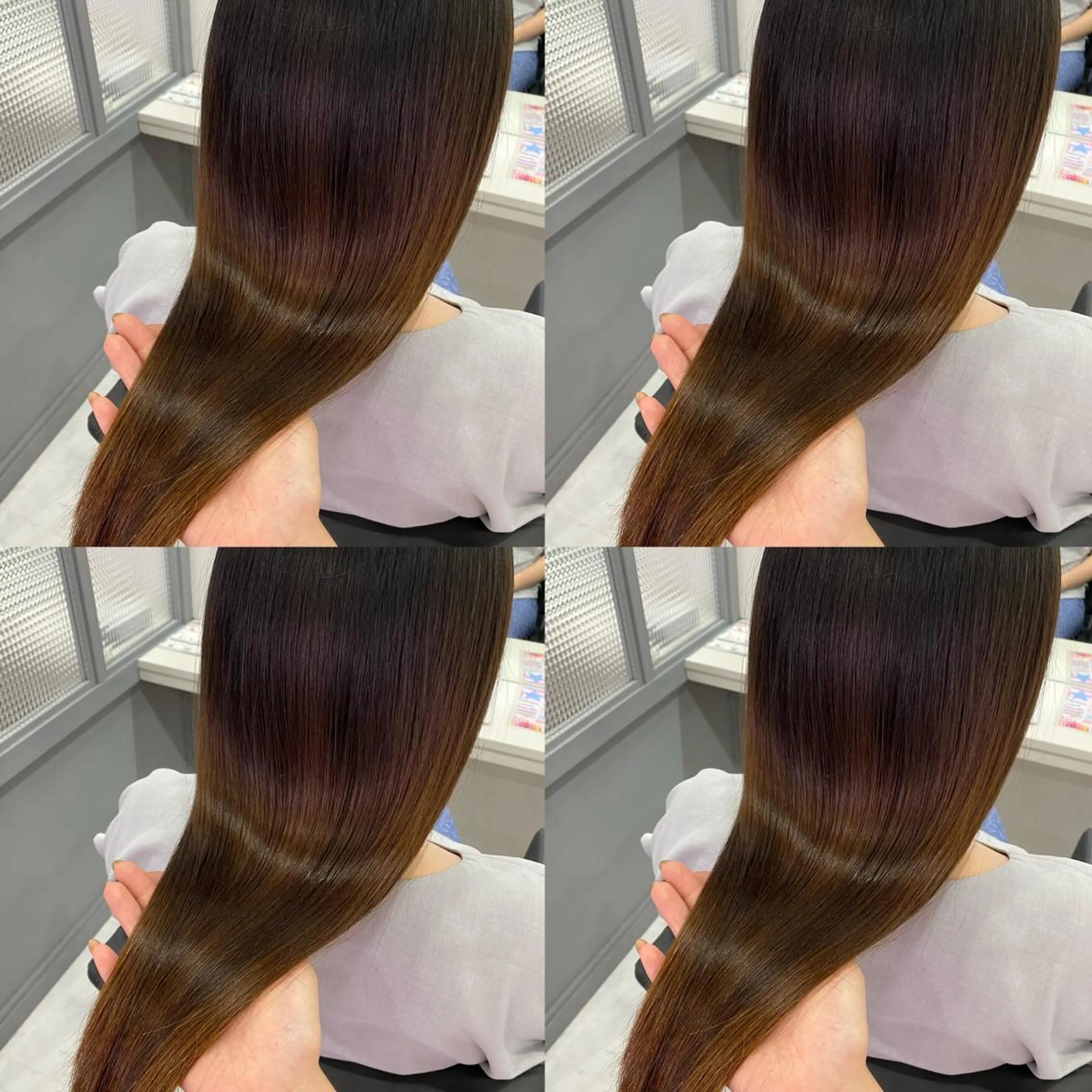 セミロング トリートメント 髪質改善×矯正🫧 韓国ヘアasamiのヘアスタイル