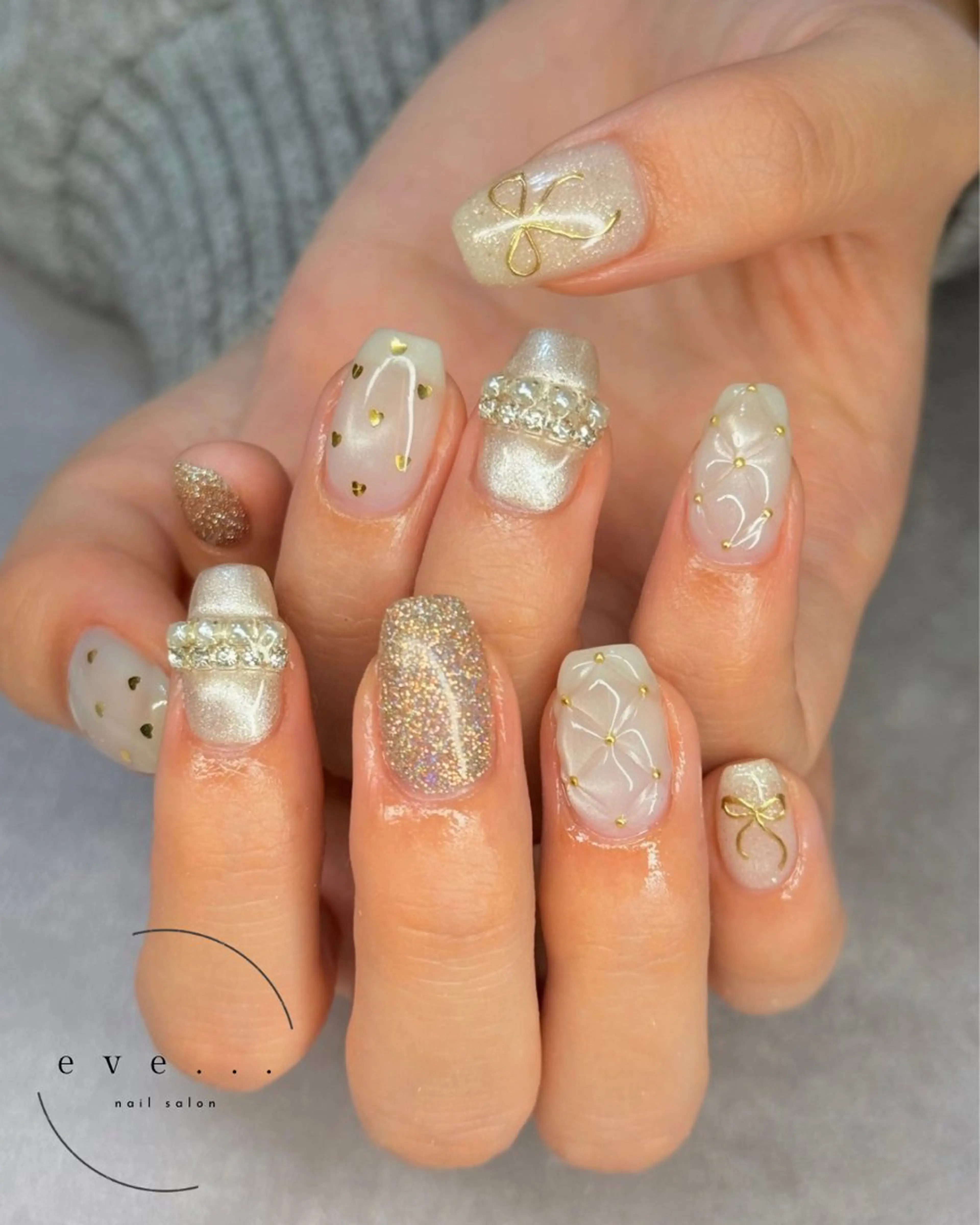 ネイル 冬ネイル クリスマス ハンドネイル nail salon eve...のネイルデザイン
