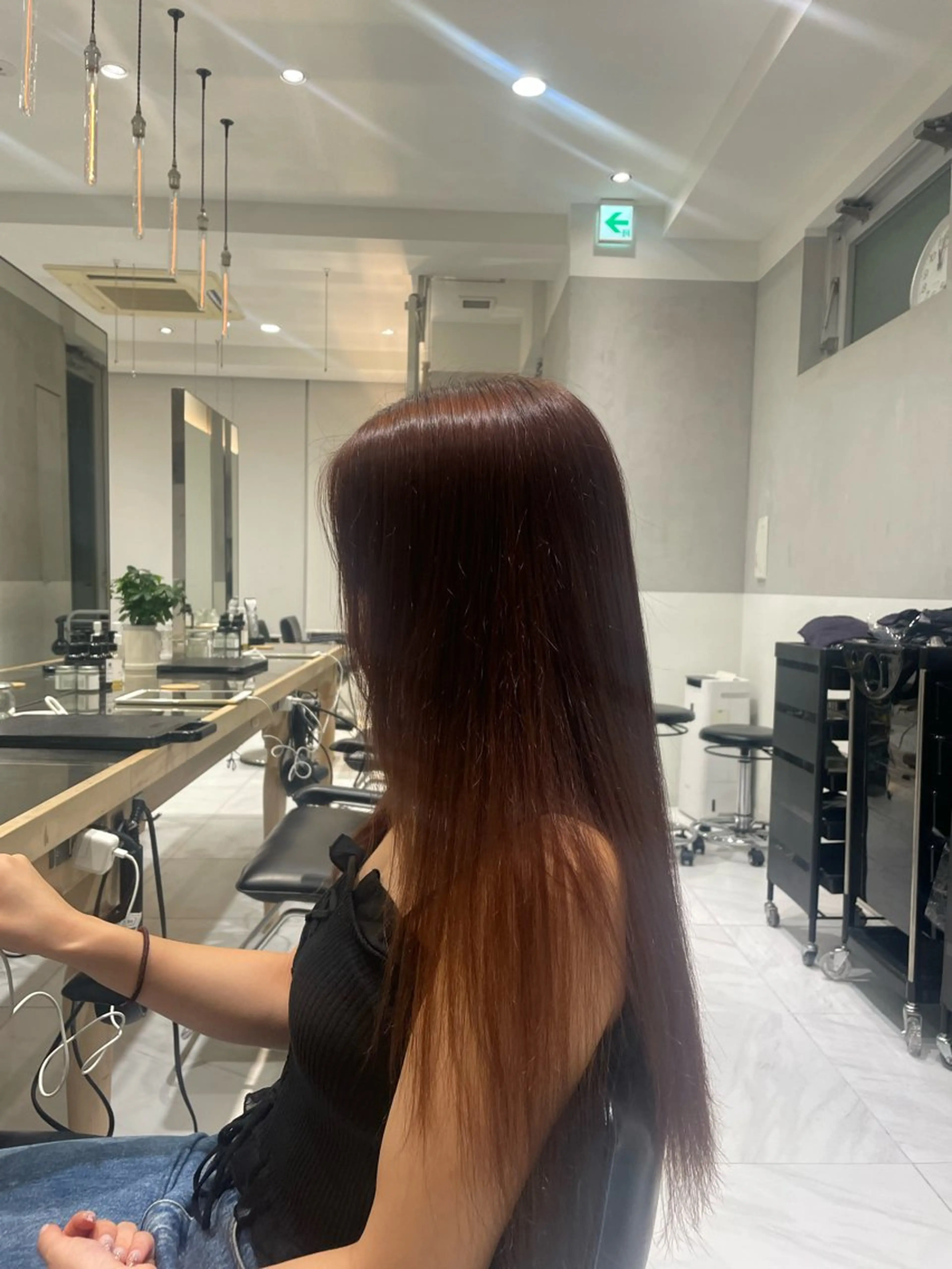 ロング 縮毛矯正 似合わせカットカラー 💎モエのヘアスタイル