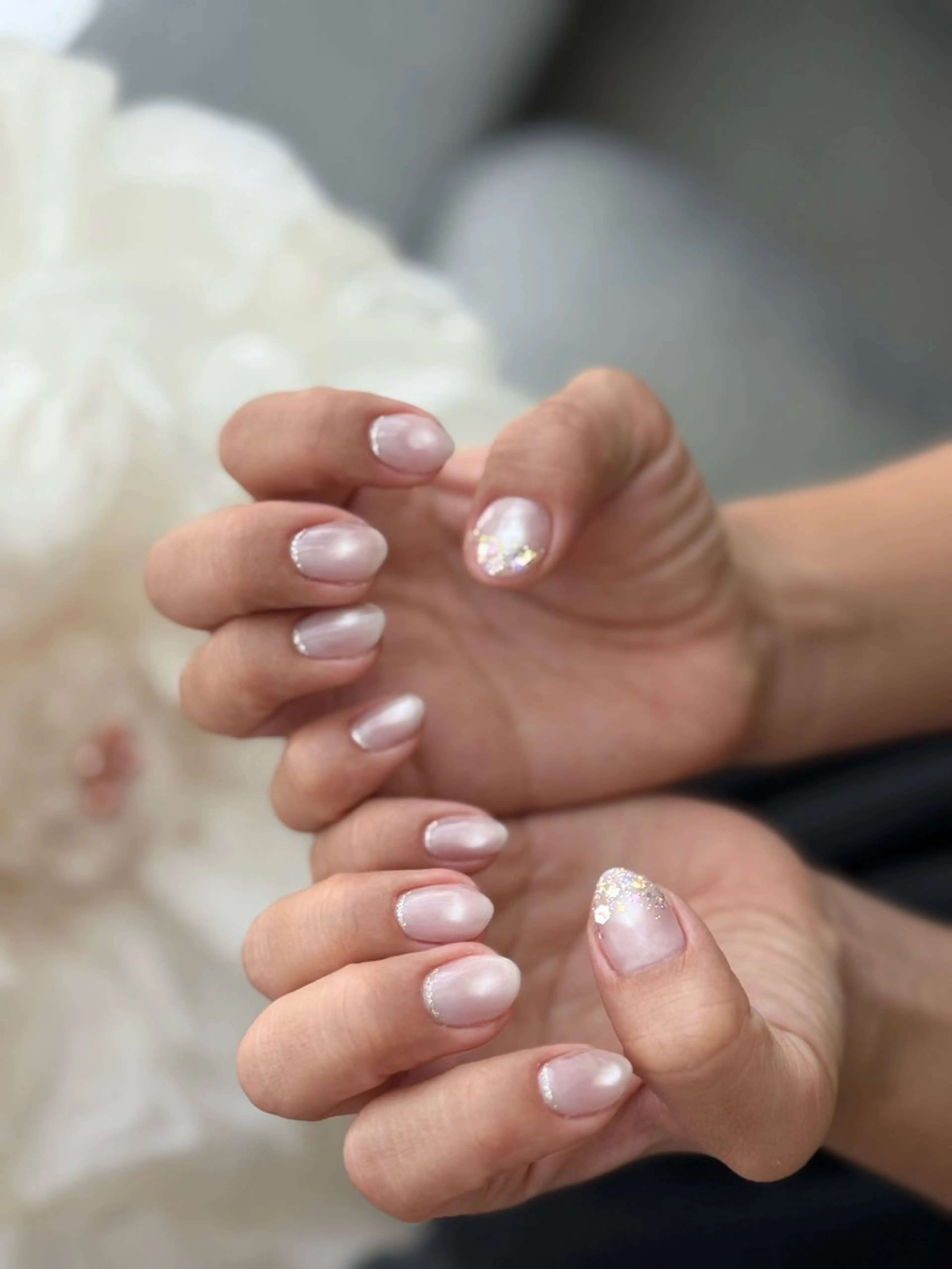 ネイル グラデーション ラメ(グリッター) ラメグラデーション ハンドネイル Fleur Ange nail salonのネイルデザイン
