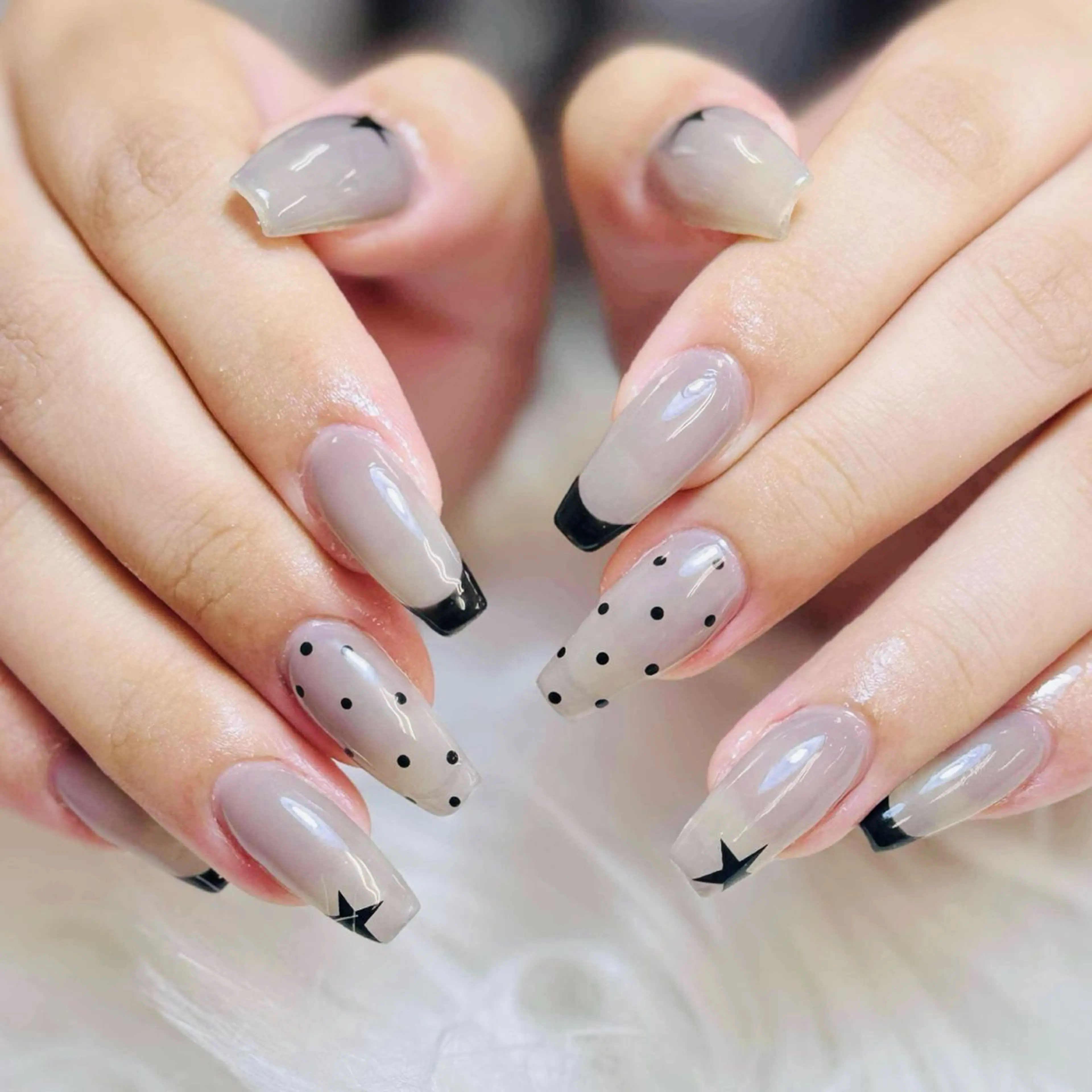 ネイル チークネイル 長さ出し フラッシュネイル フレンチネイル グラデーション ハンドネイル AN NAIL SALONのネイルデザイン