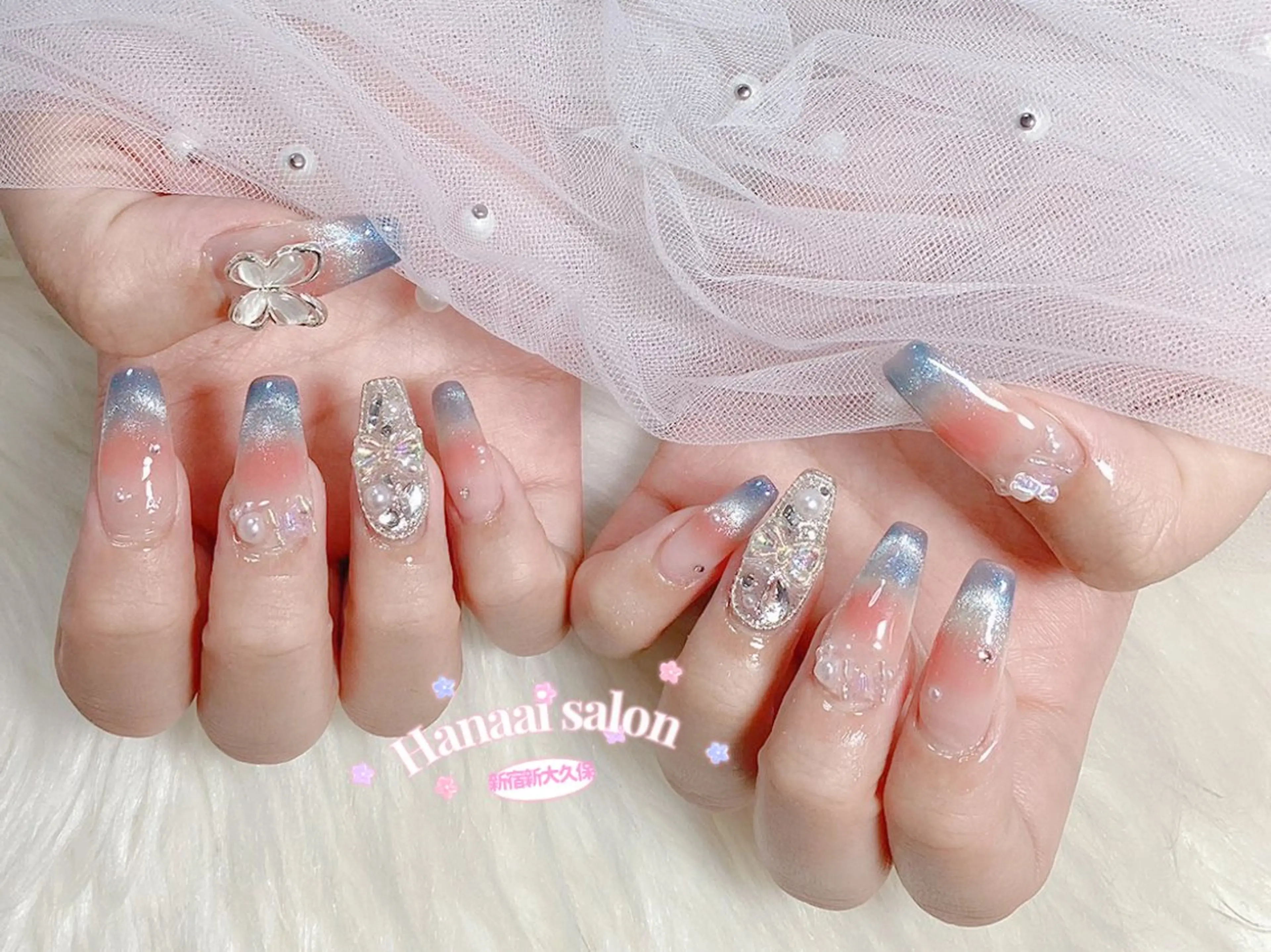 セミロング ハンドネイル Hanaai salon あまねのネイルデザイン
