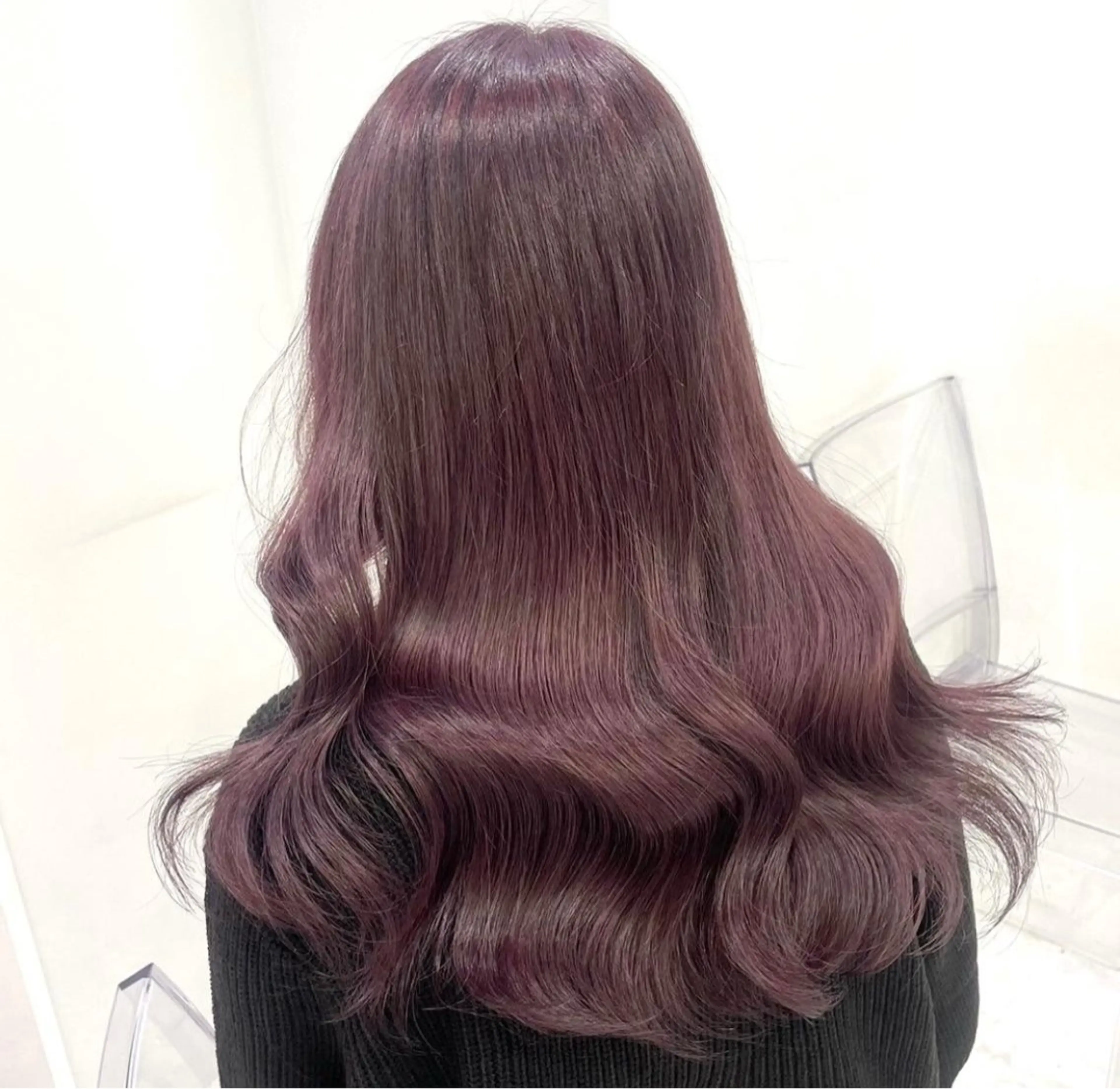 ロング ヘアカラー 韓国ヘア/ブリーチ無 しWカラー/オリーブのヘアスタイル