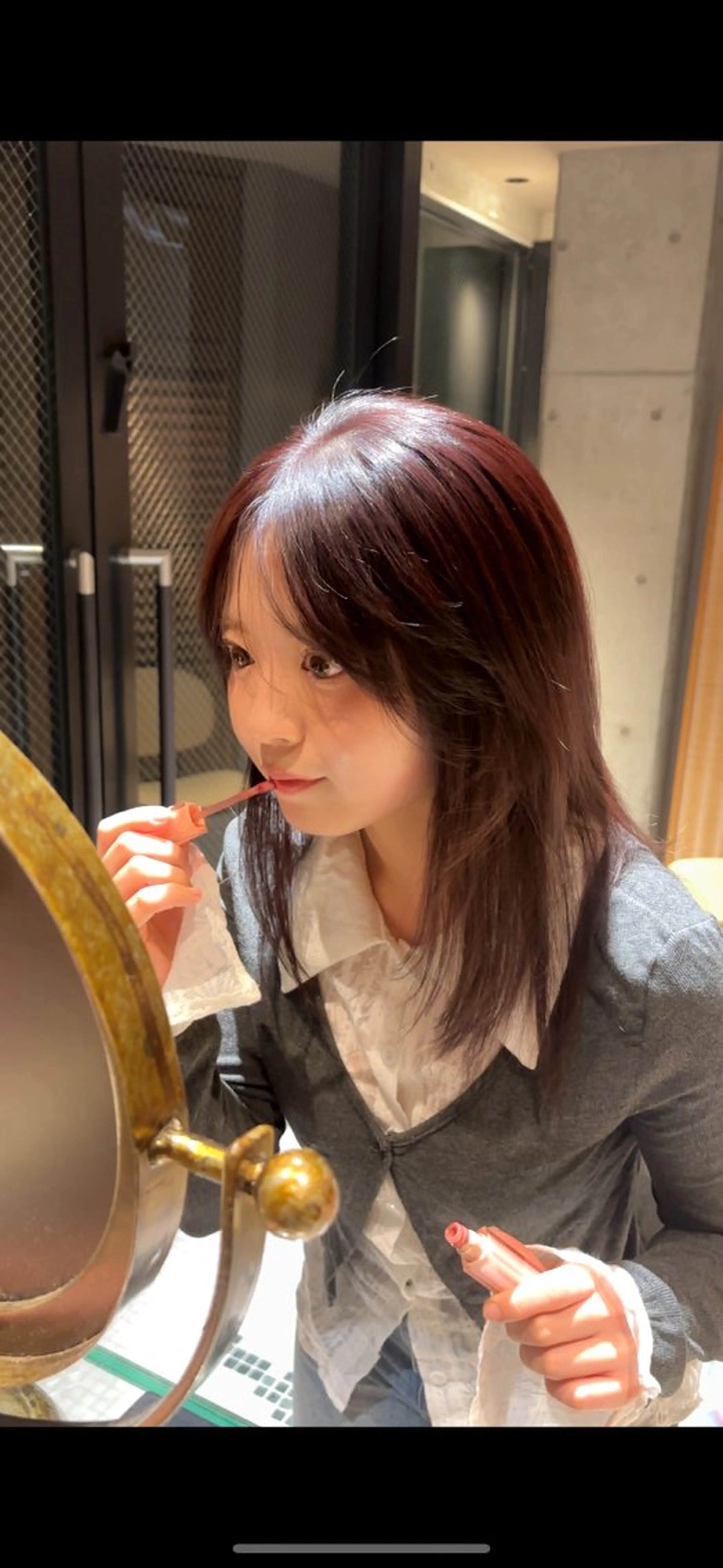 カラー レッドカラー kuraoka sara🎶のヘアスタイル