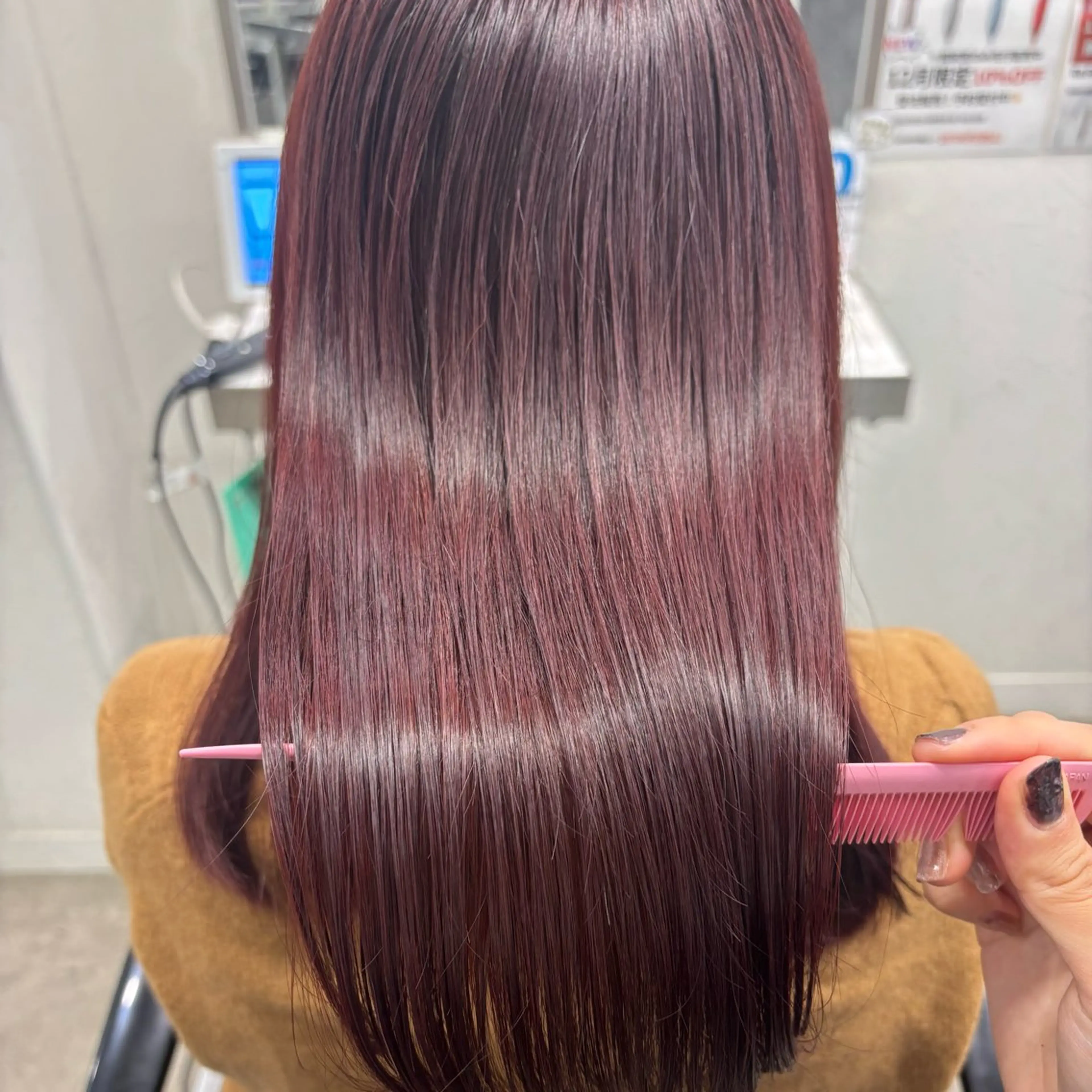 セミロング カラー カット ヘアカラー トリートメント 髪質改善ストレート /暖色カラー🎀🪞のヘアスタイル