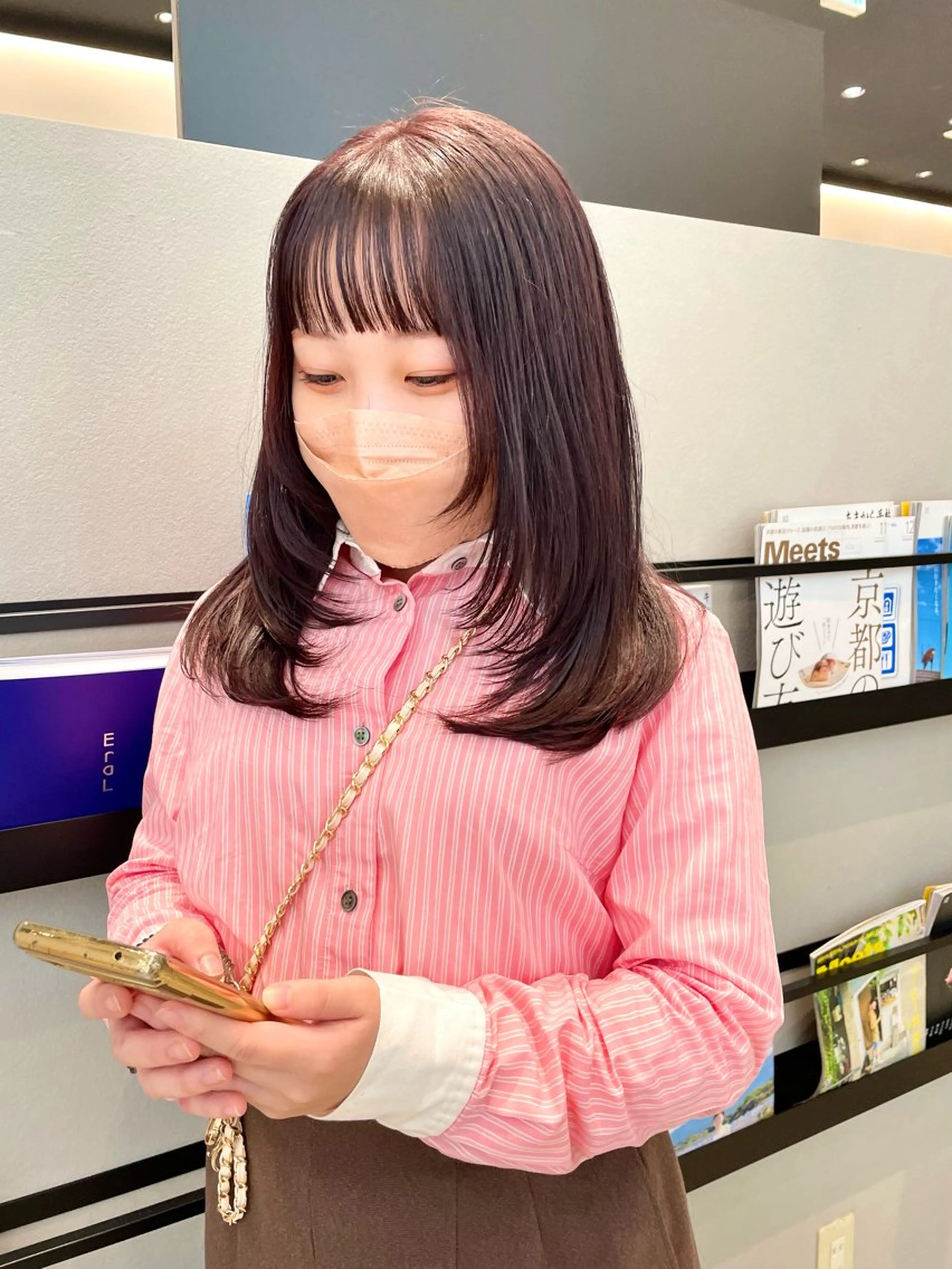 ロング カラー ブラウンカラー ピンクカラー ピンクブラウン レイヤーカット シャギー ktwo/難波 /似合わせ/木浦のヘアスタイル