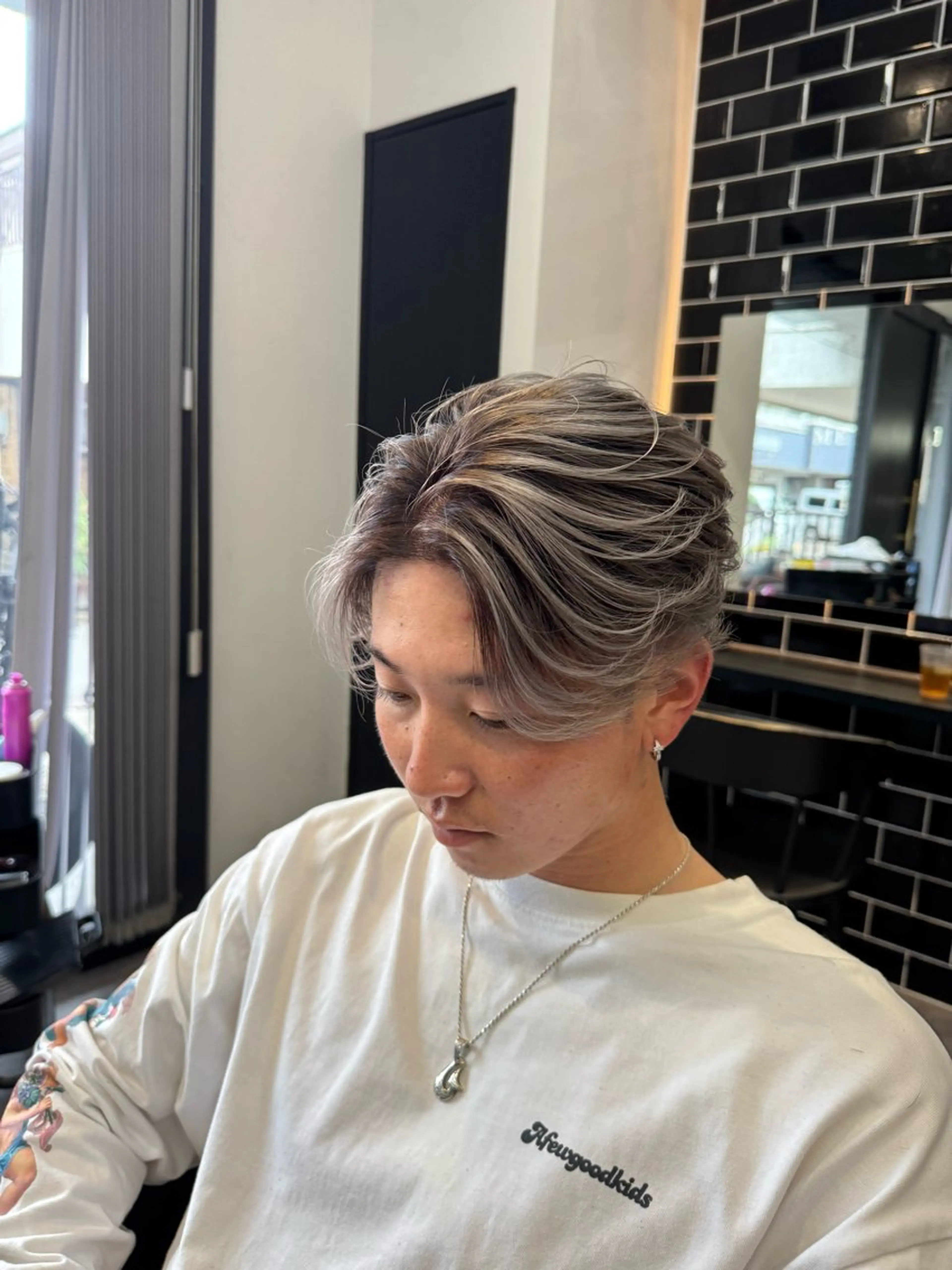 ショート カラー メンズ カット ヘアカラー ヘアセット 【men's Lapis横浜】海人のヘアスタイル