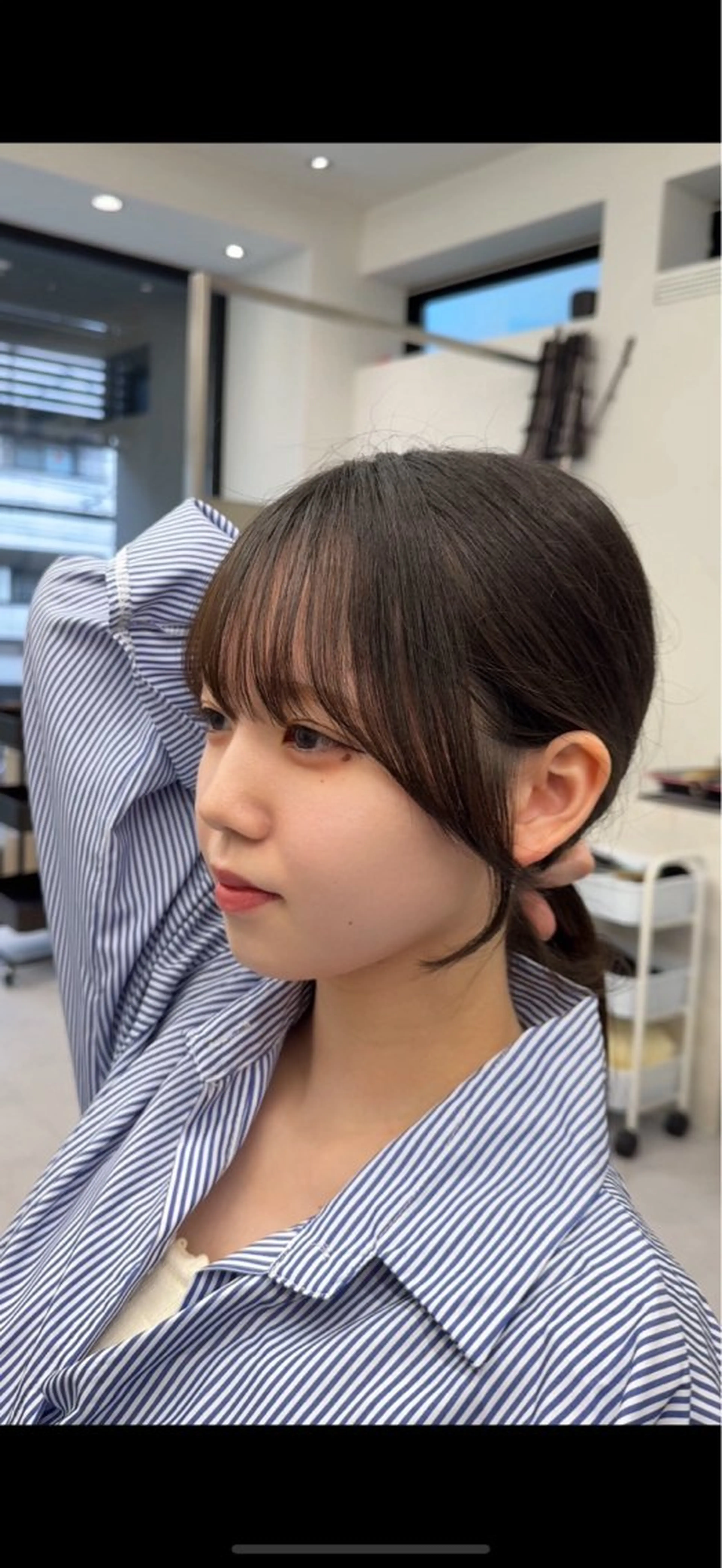 セミロング カラー ヘアアレンジ 艶カラー/髪質改善 顔まわり/内藤　輝のヘアスタイル