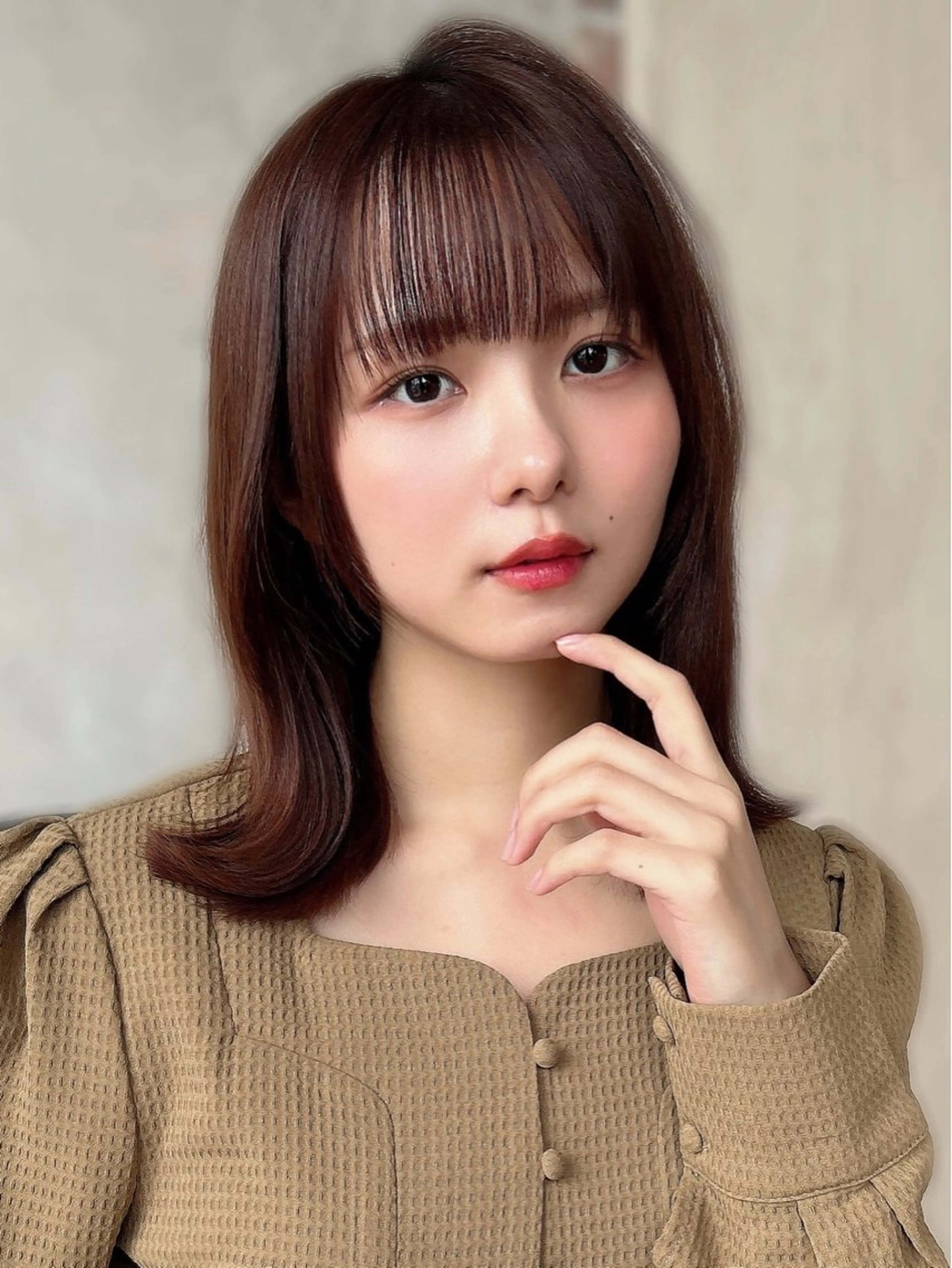 ミディアム カラー パーマ カット ヘアカラー トリートメント 新宿✨顔周りカット 韓国ヘア/坂本亜裟海のヘアスタイル