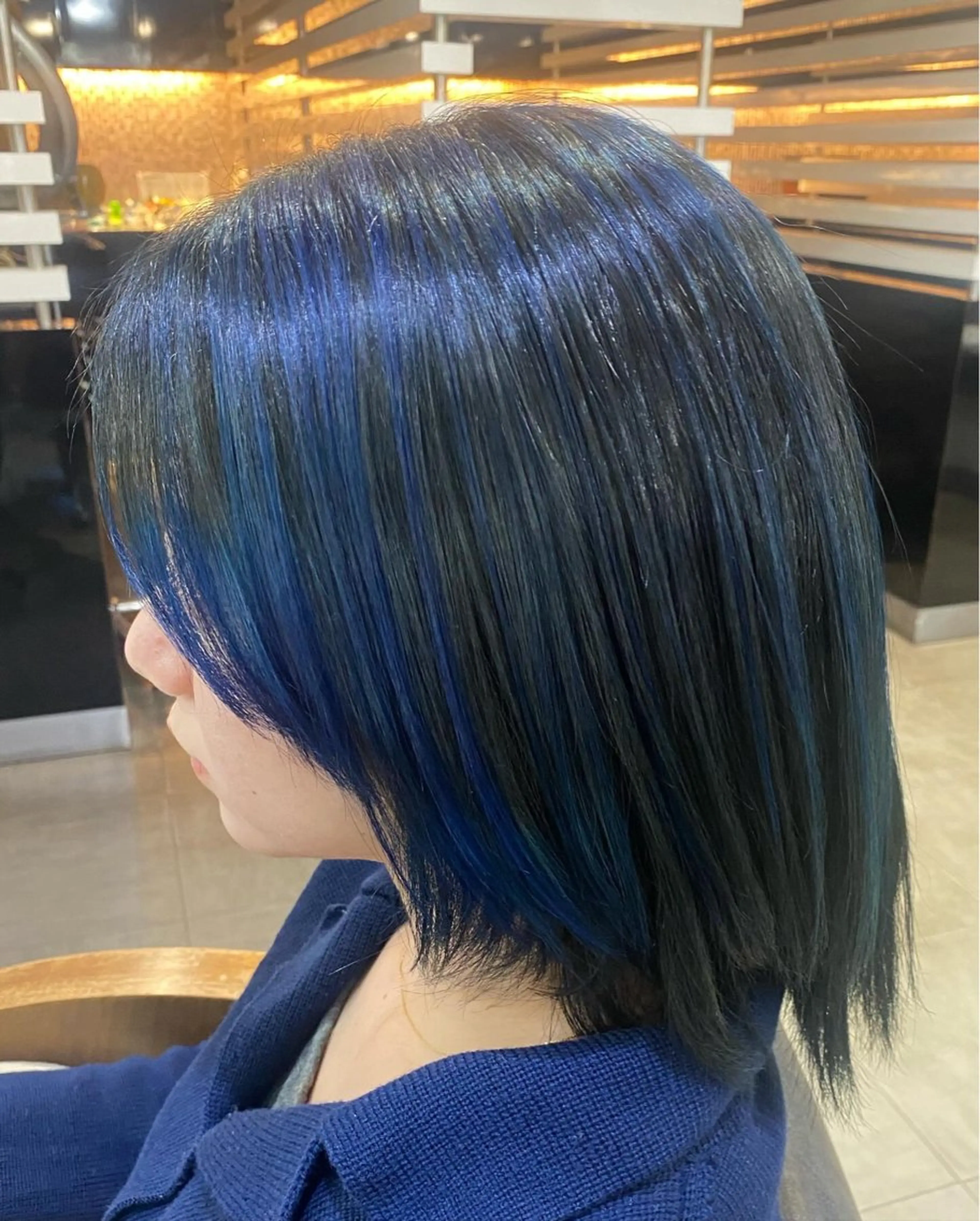 ミディアム カラー ヘアアレンジ デザインカラー ハイライトカラー ハイライト 烏山 達也のヘアスタイル