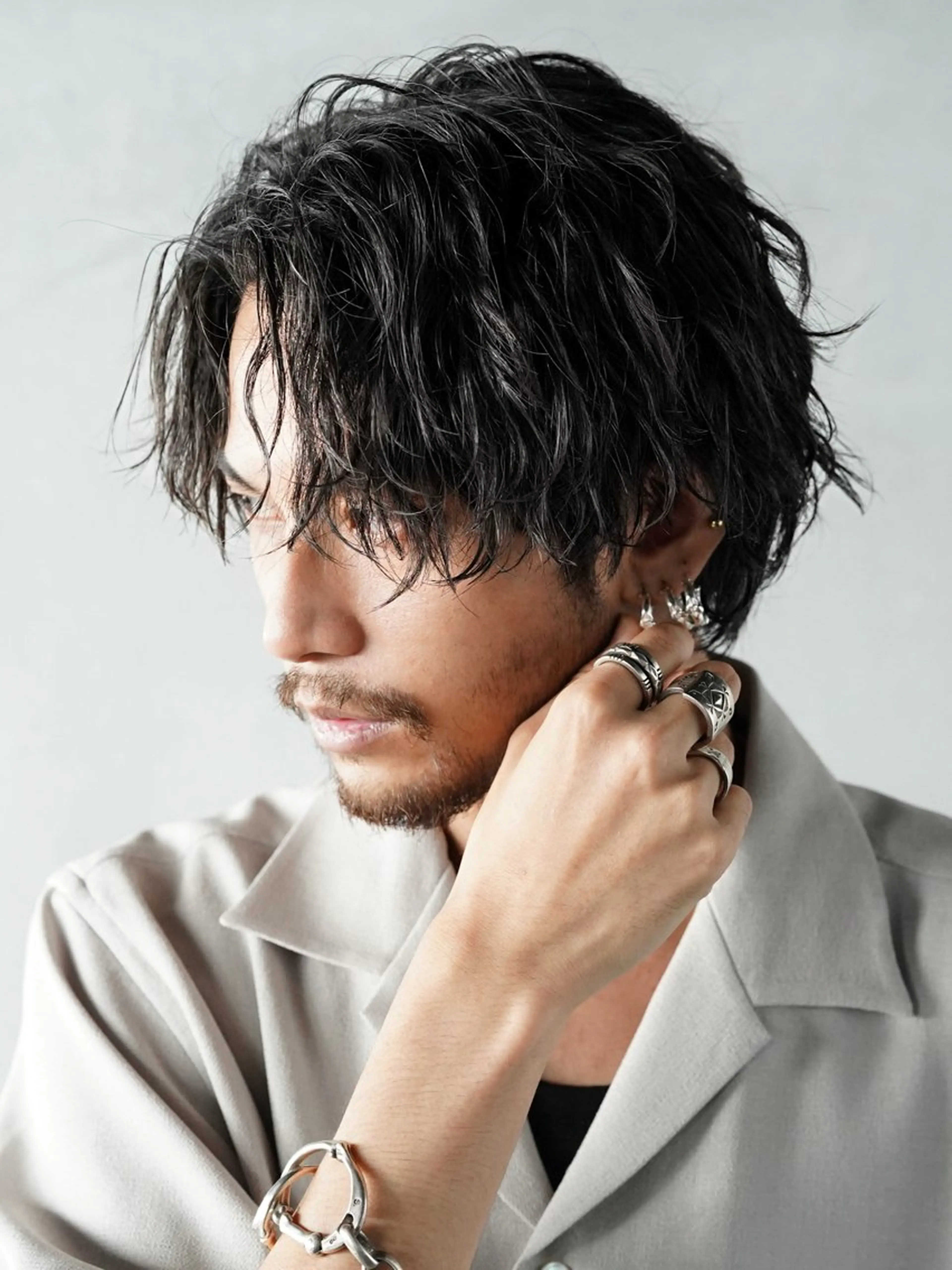 パーマ メンズ センターパート メンズパーマ ツイストスパイラルパーマ スパイラルパーマ 原宿 無料カット fifth イノウエのヘアスタイル