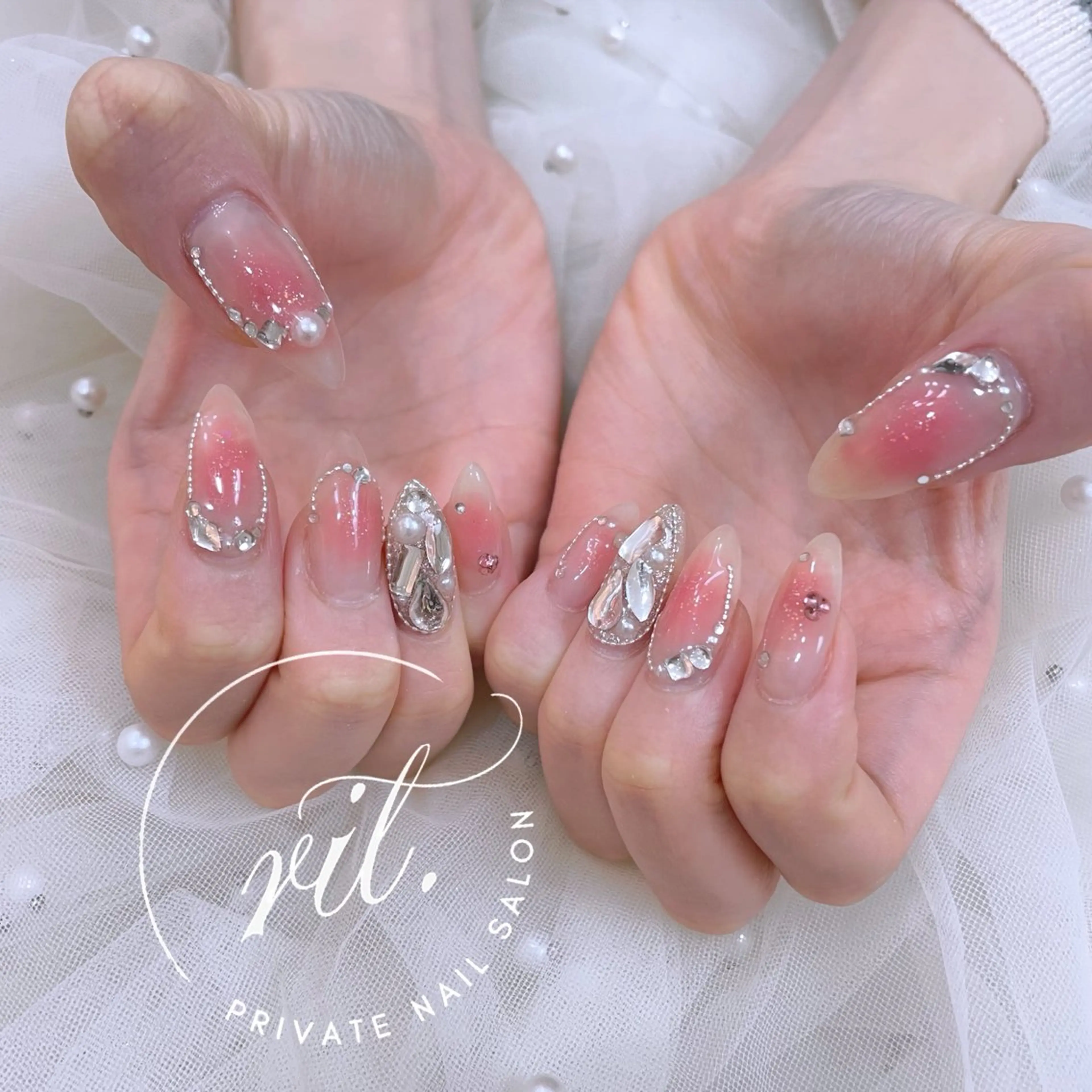 ネイル チークネイル 韓国ネイル ワンホンネイル ハンドネイル rit. _リットのネイルデザイン